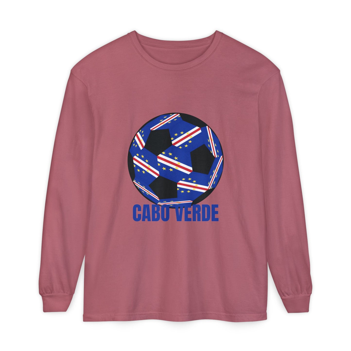 Cabo Verde Fan Specialty Soccer Ball Design Ball Long Sleeve Tee