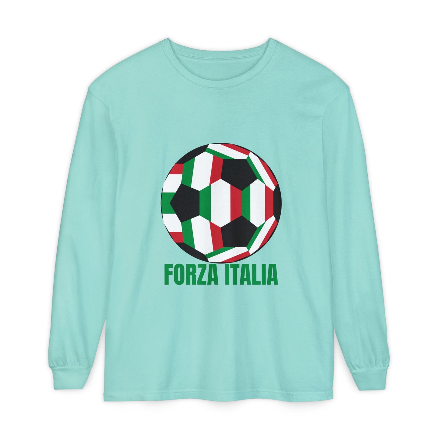Forza Italia Fan Specialty Soccer Ball Design Long Sleeve Tee