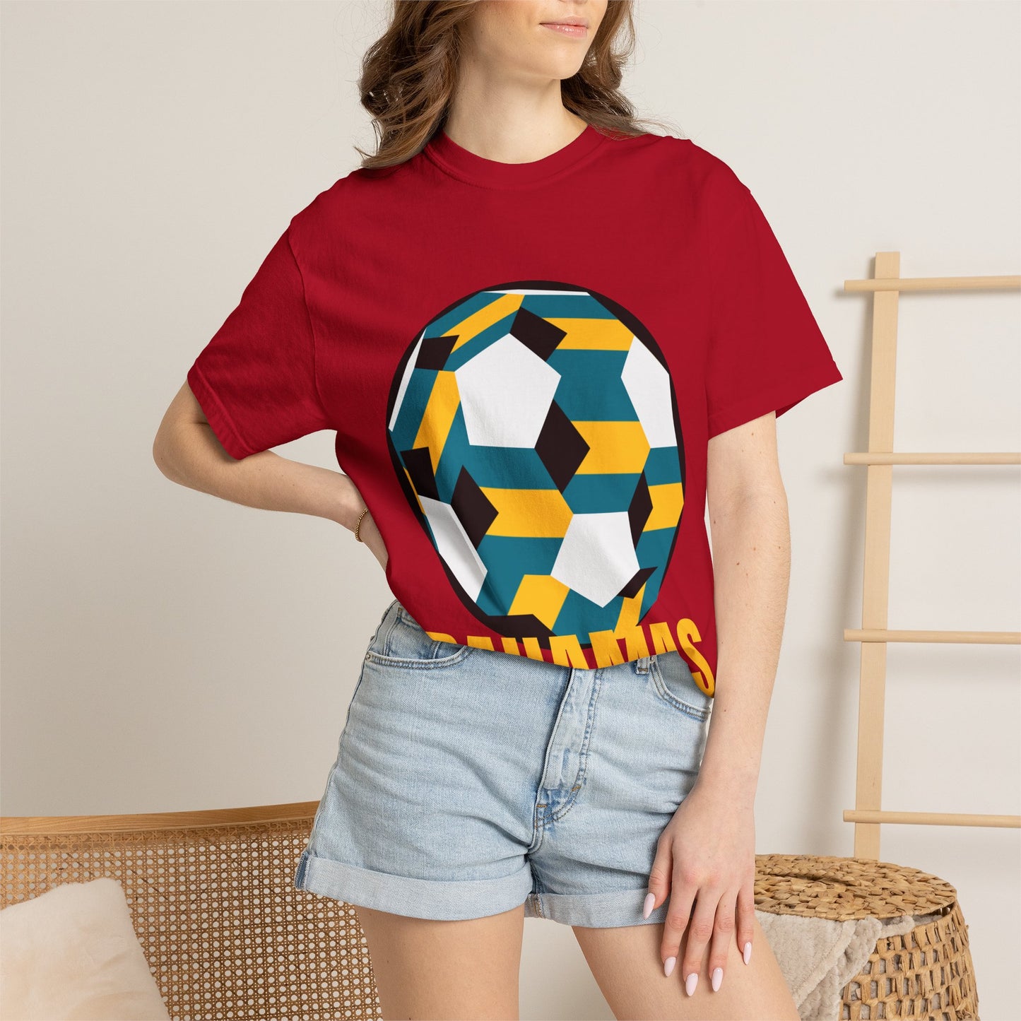 Bahamas Fan Specialty Soccer Ball Design T Shirt