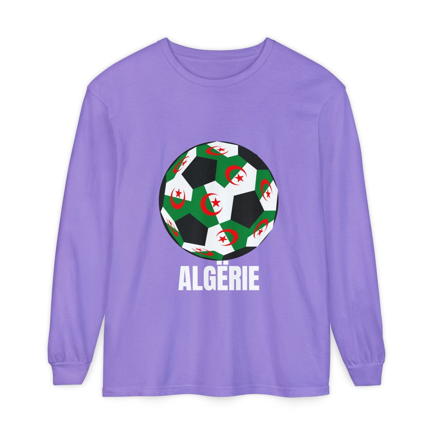 ALGËRIE Fan Specialty Soccer Ball Design Long Sleeve T-Shirt