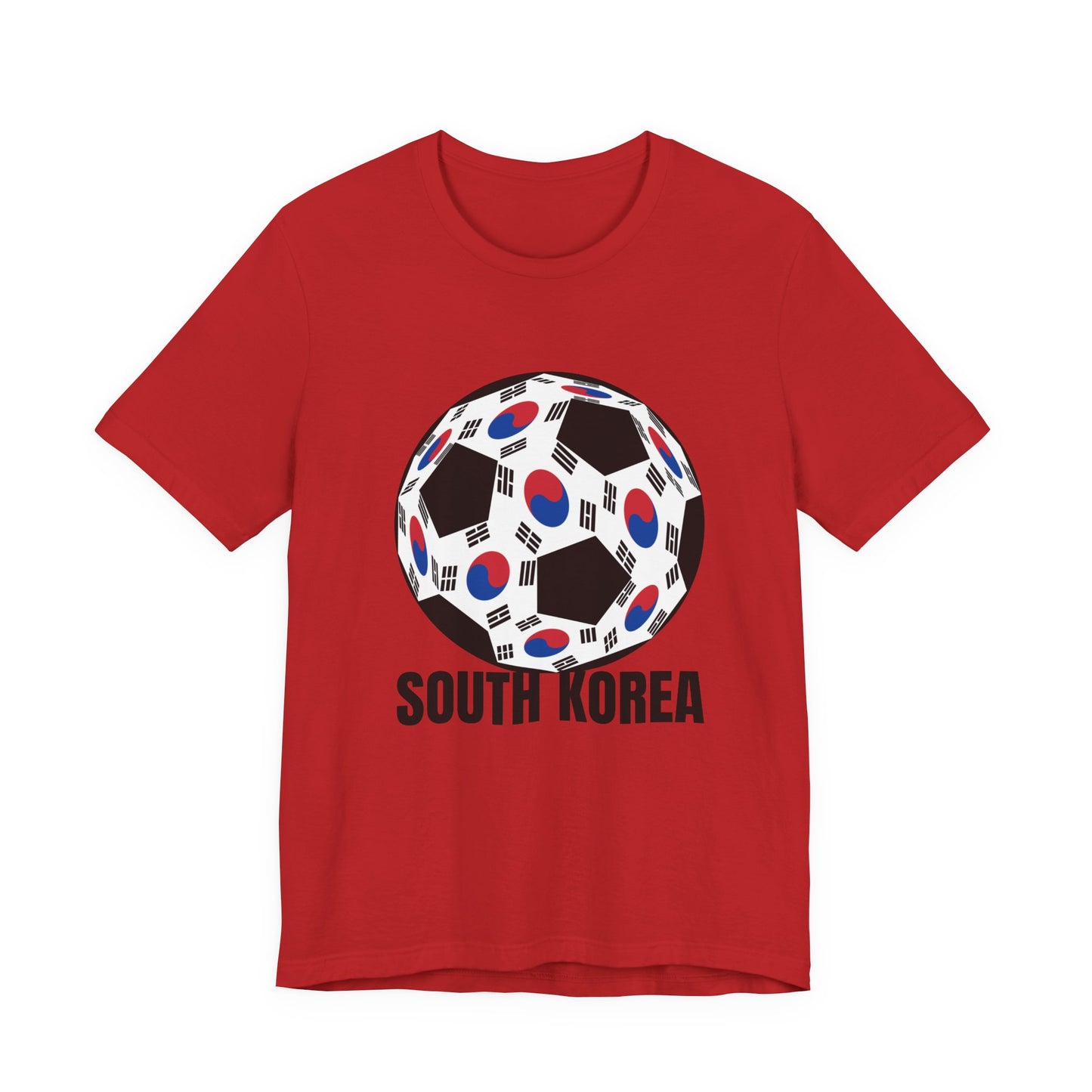South Korea Fan Specialty Soccer Ball Design T Shirt Black Text