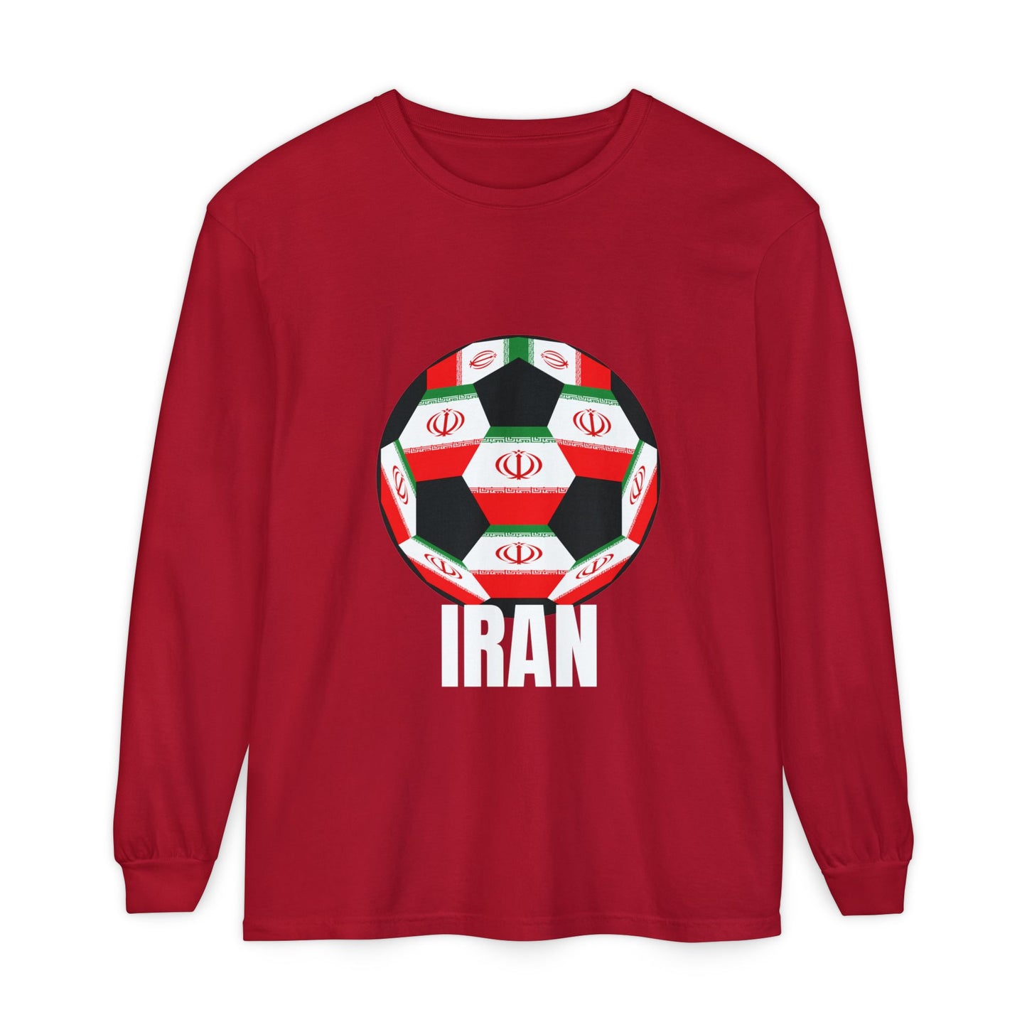 Iran Fan Specialty Soccer Ball Design Long Sleeve Shirt