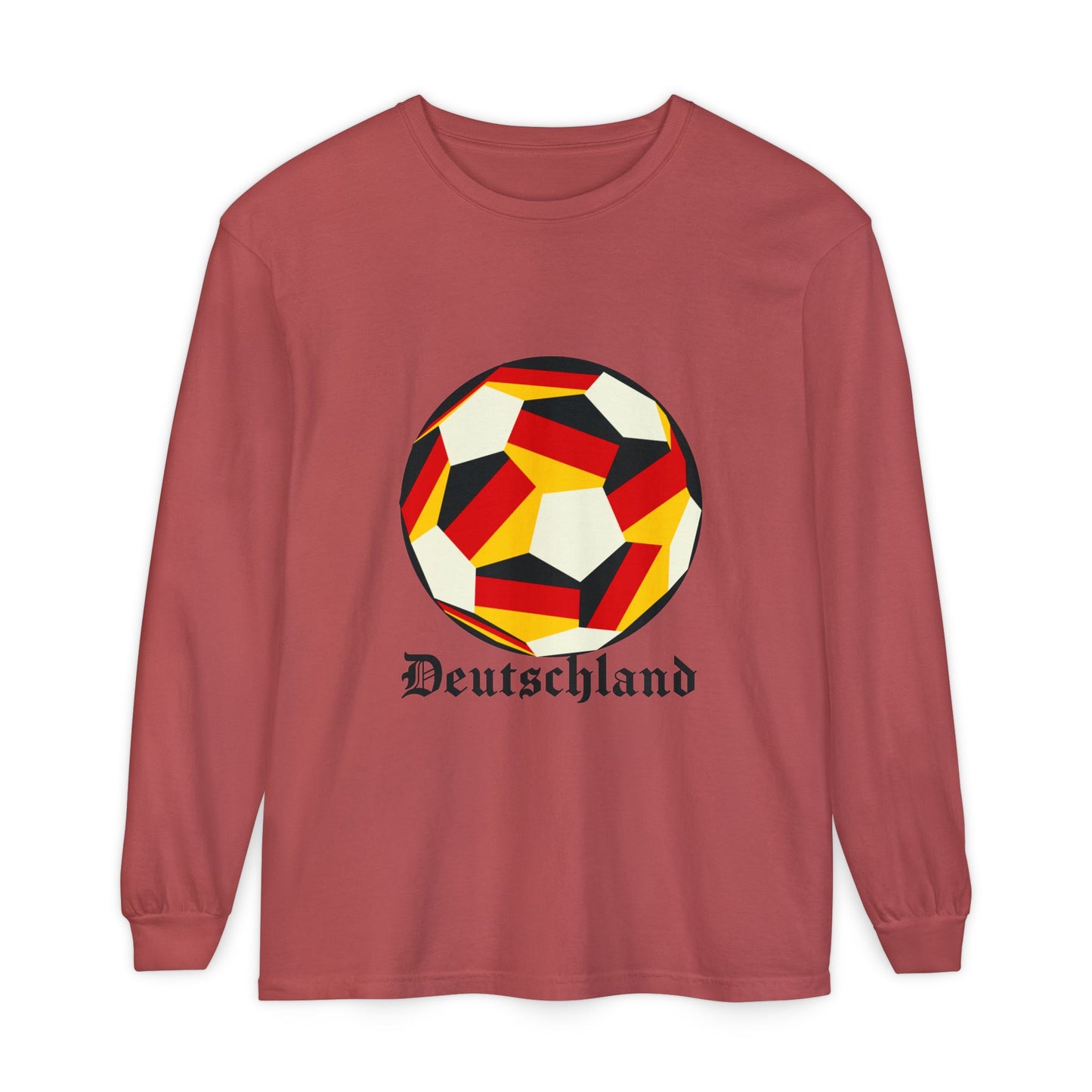 Germany Fan Specialty Soccer Ball Design Long Sleeve Tee