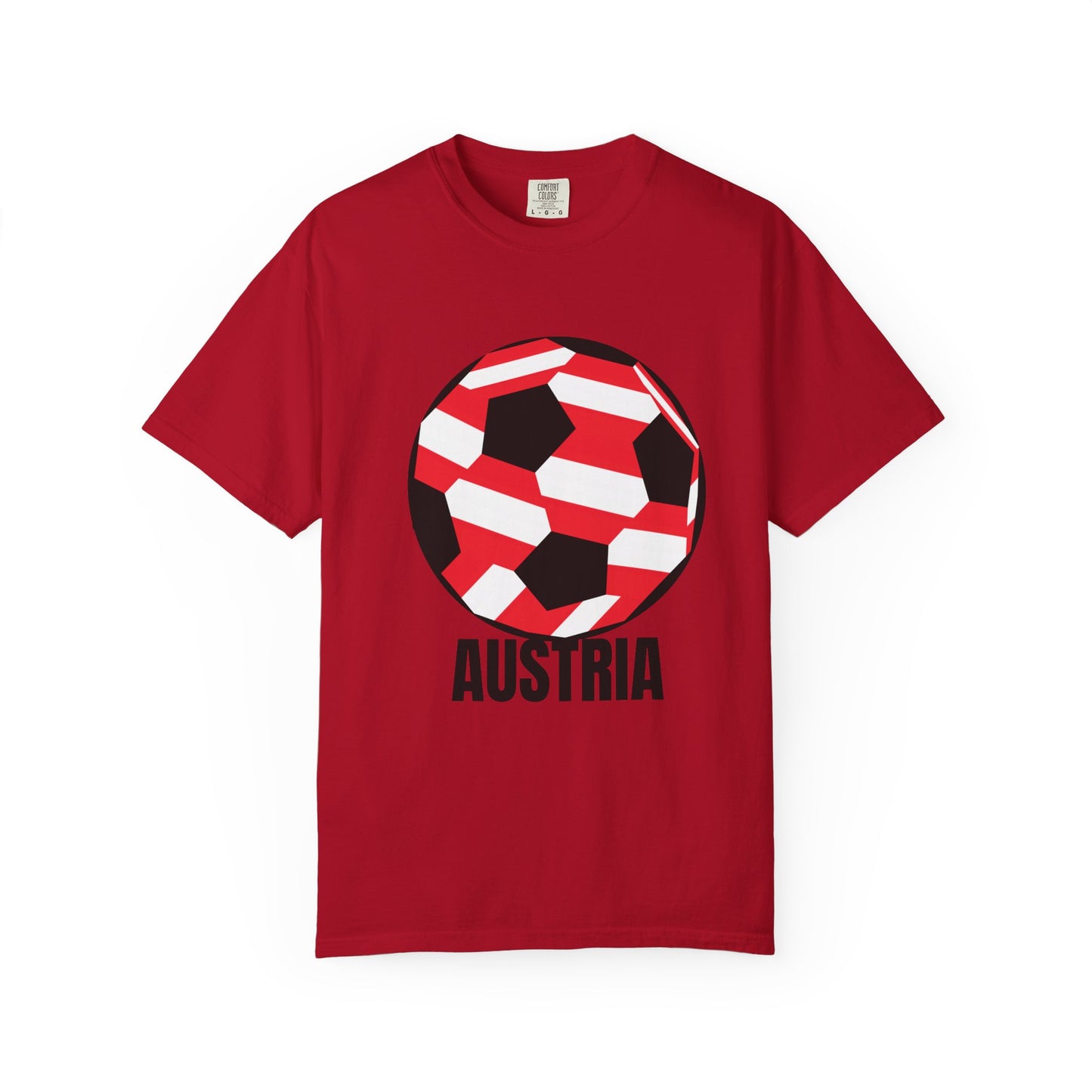 Austria Soccer Ball T-Shirt – Red & White Football Fan Tee