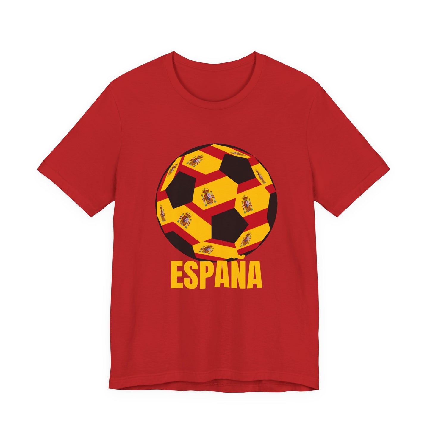 España Soccer Ball T-Shirt Gold Text