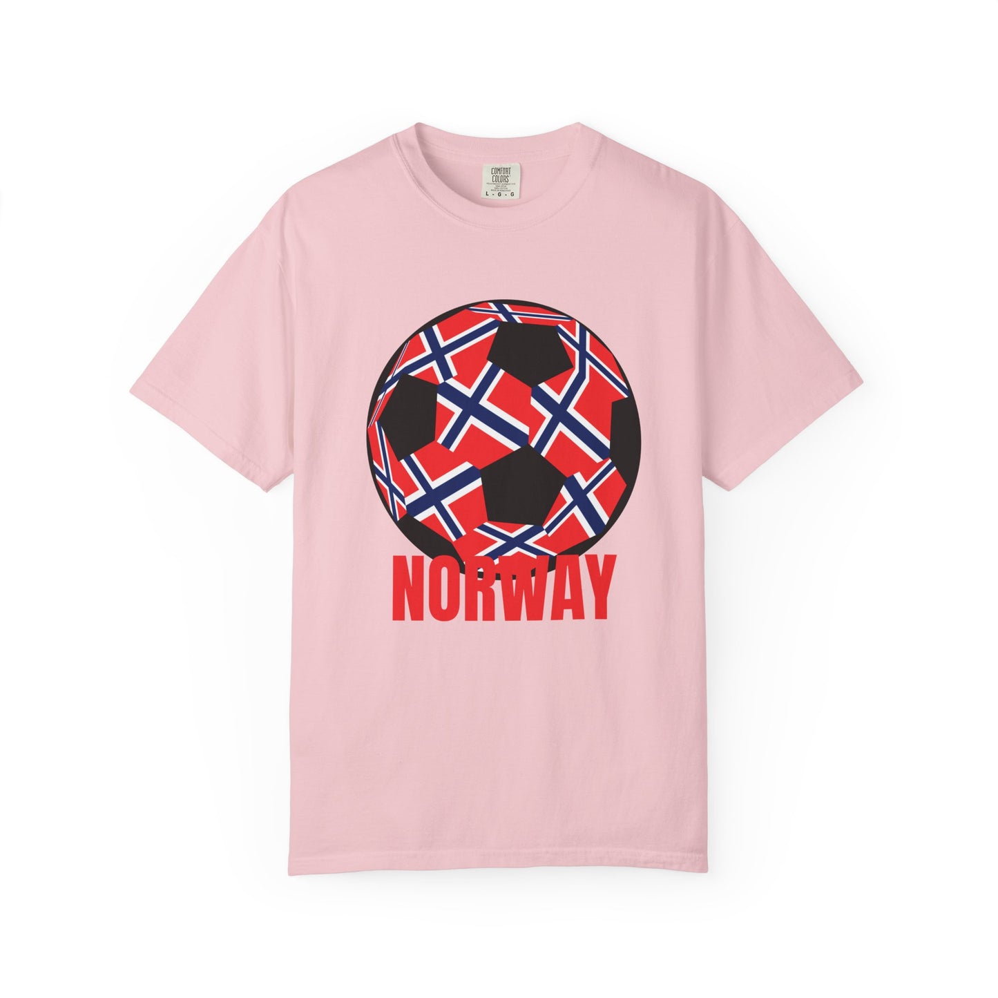 Norway Fan Specialty Soccer Ball Design T Shirt Black Print
