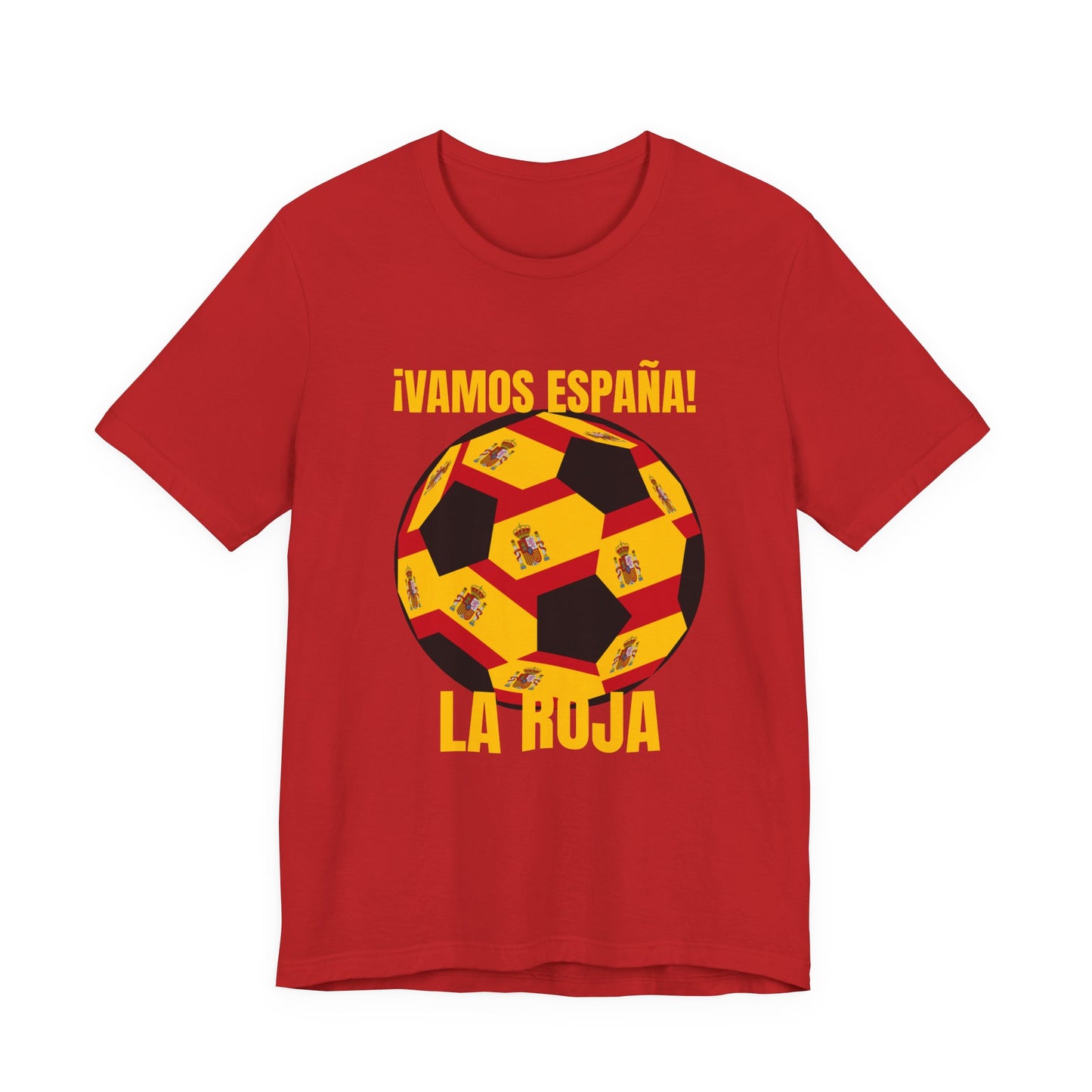 La Roja Soccer T‑Shirt - "¡Vamos España!" Spanish T Shirt Gold Text