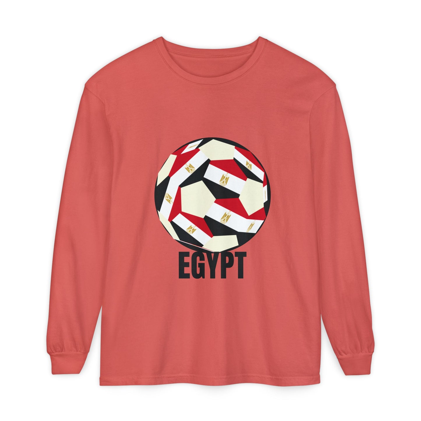 Egypt Fan Specialty Soccer Ball Design Long Sleeve T-Shirt