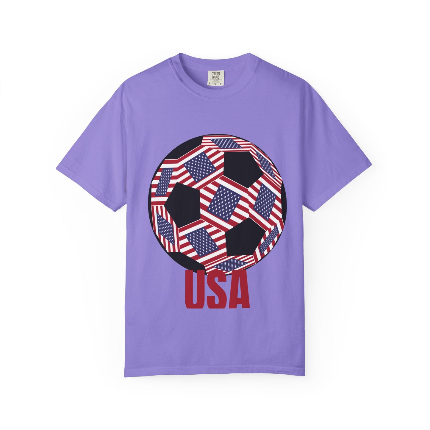 Patriotic USA Fan Specialty Soccer Ball Design T Shirt