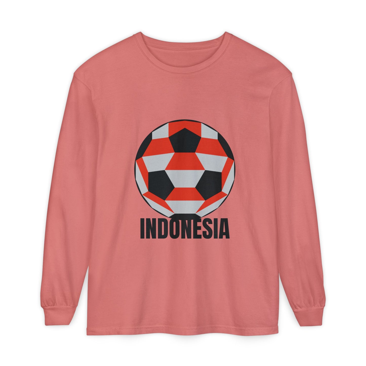 Indonesia Fan Specialty Soccer Ball Design Long Sleeve Shirt