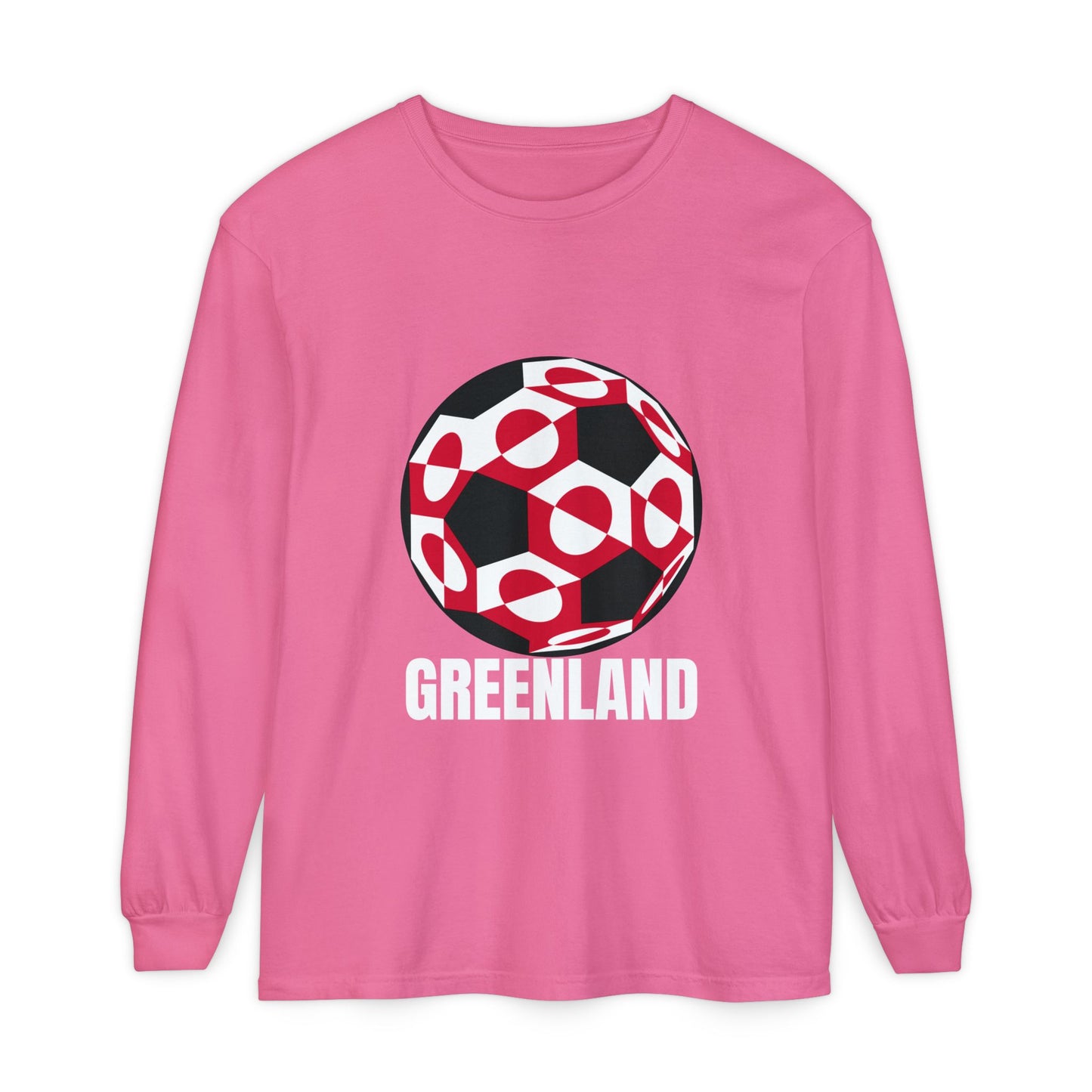 Greenland Fan Specialty Soccer Ball Design Long Sleeve Tee