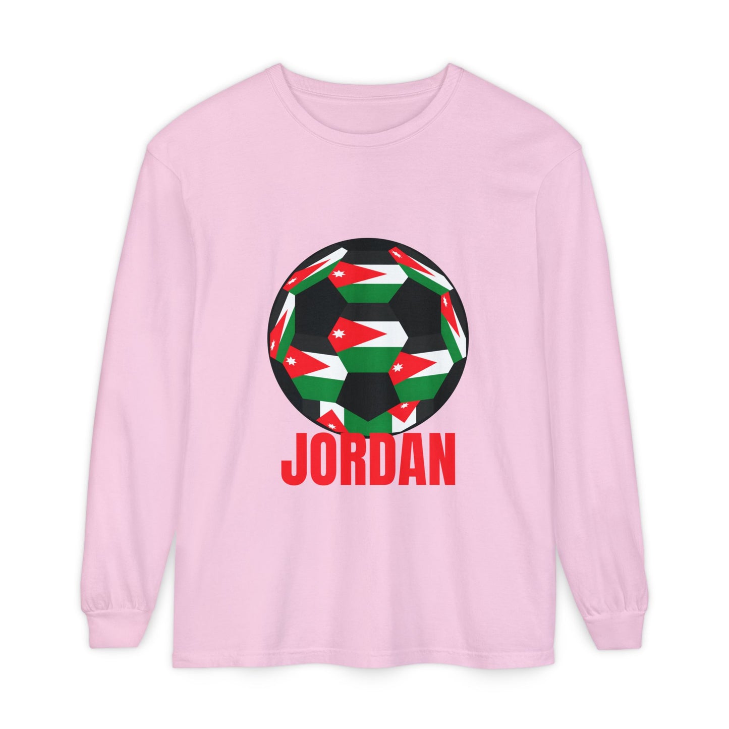Jordan Fan Specialty Soccer Ball Design T Shirt Long Sleeve Tee