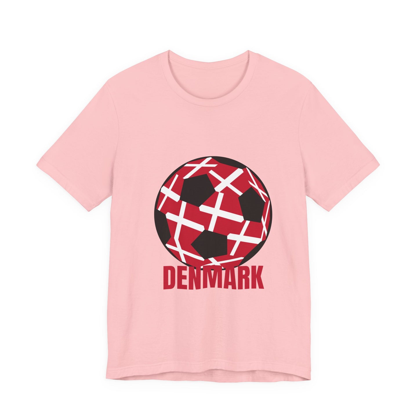 Denmark Fan Specialty Soccer Ball Design Sleeve Tee