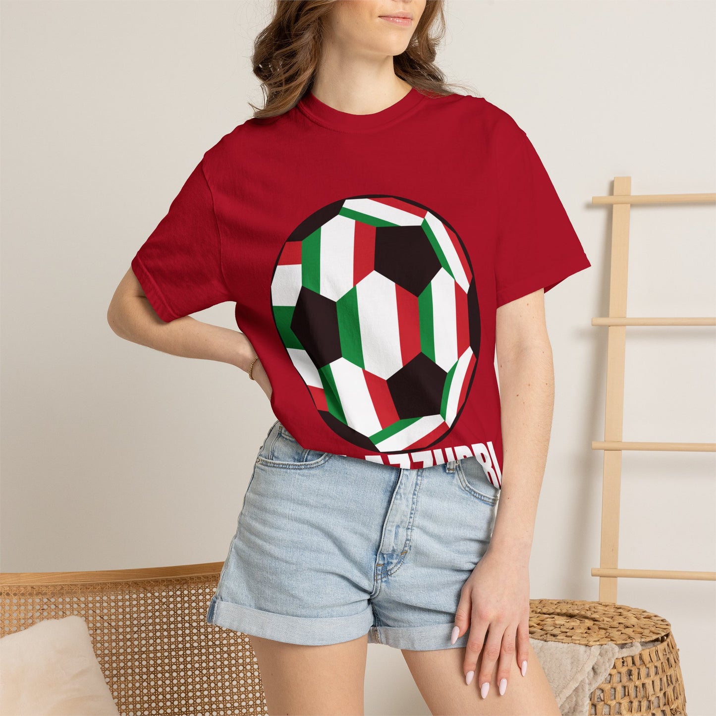Gli Azzurri Fan Specialty Soccer Ball Design T Shirt