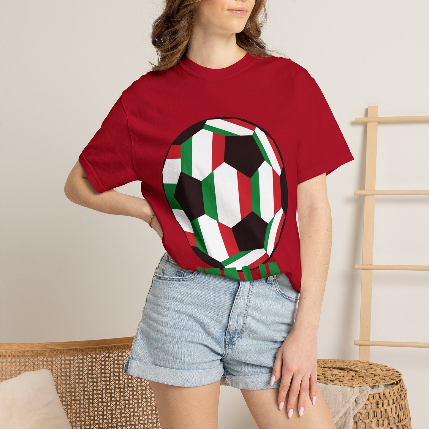 Italia Fan Specialty Soccer Ball Design T Shirt
