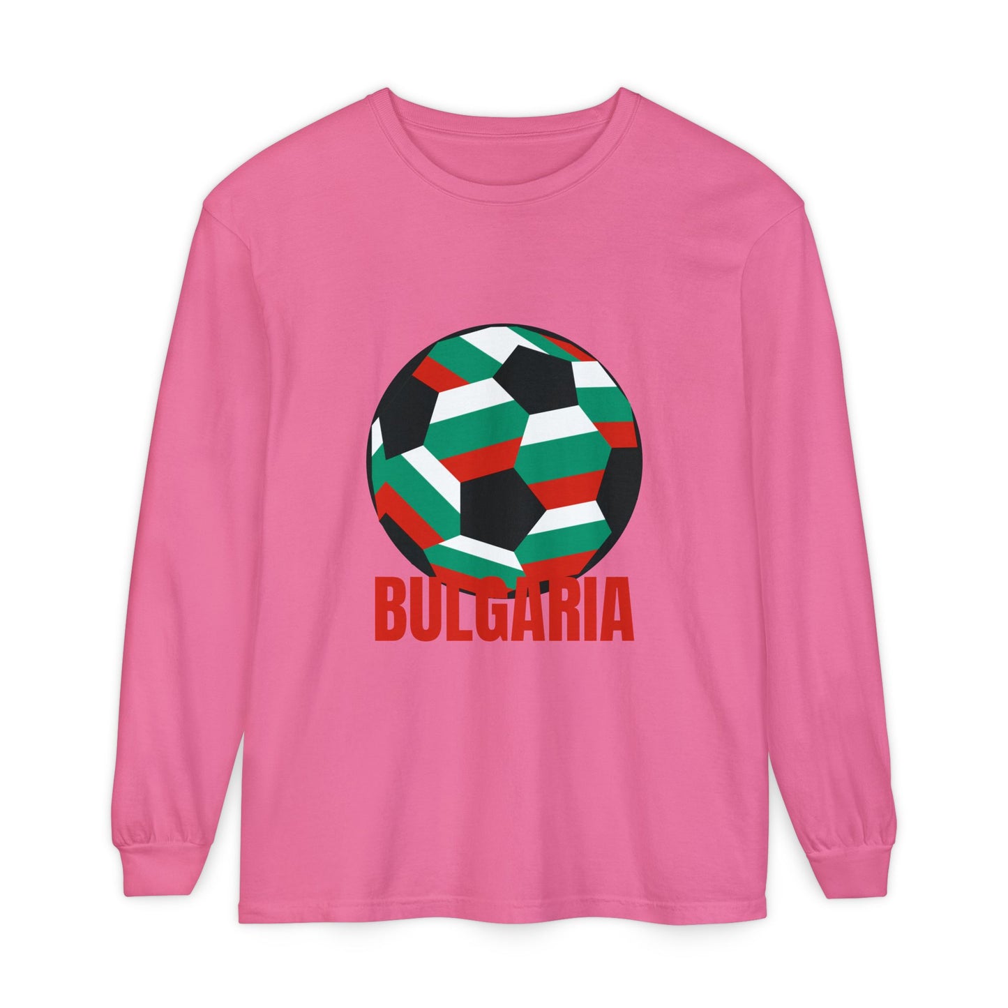 Bulgaria Fan Specialty Soccer Ball Design Long Sleeve Tee