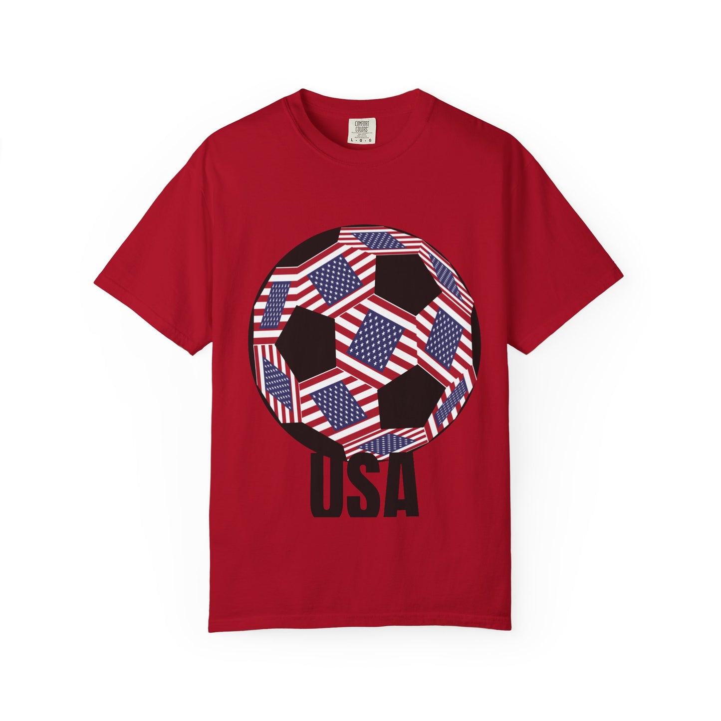 Patriotic USA Fan Specialty Soccer Ball Design T Shirt