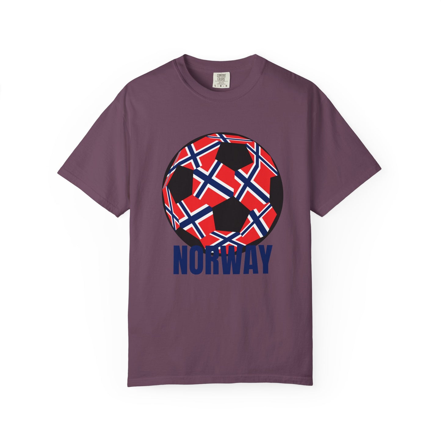 Norway Fan Specialty Soccer Ball Design T Shirt Blue Print