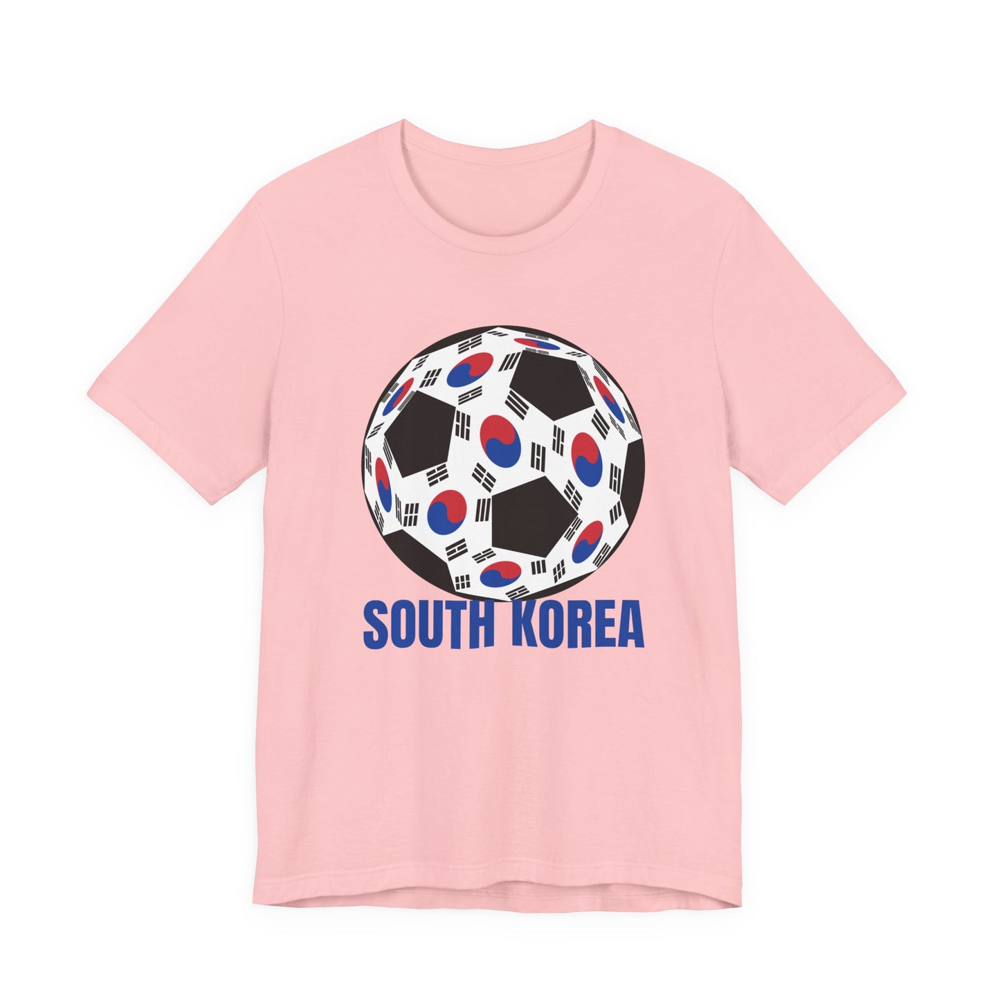 South Korea Fan Specialty Soccer Ball Design T Shirt Tee Blue Text