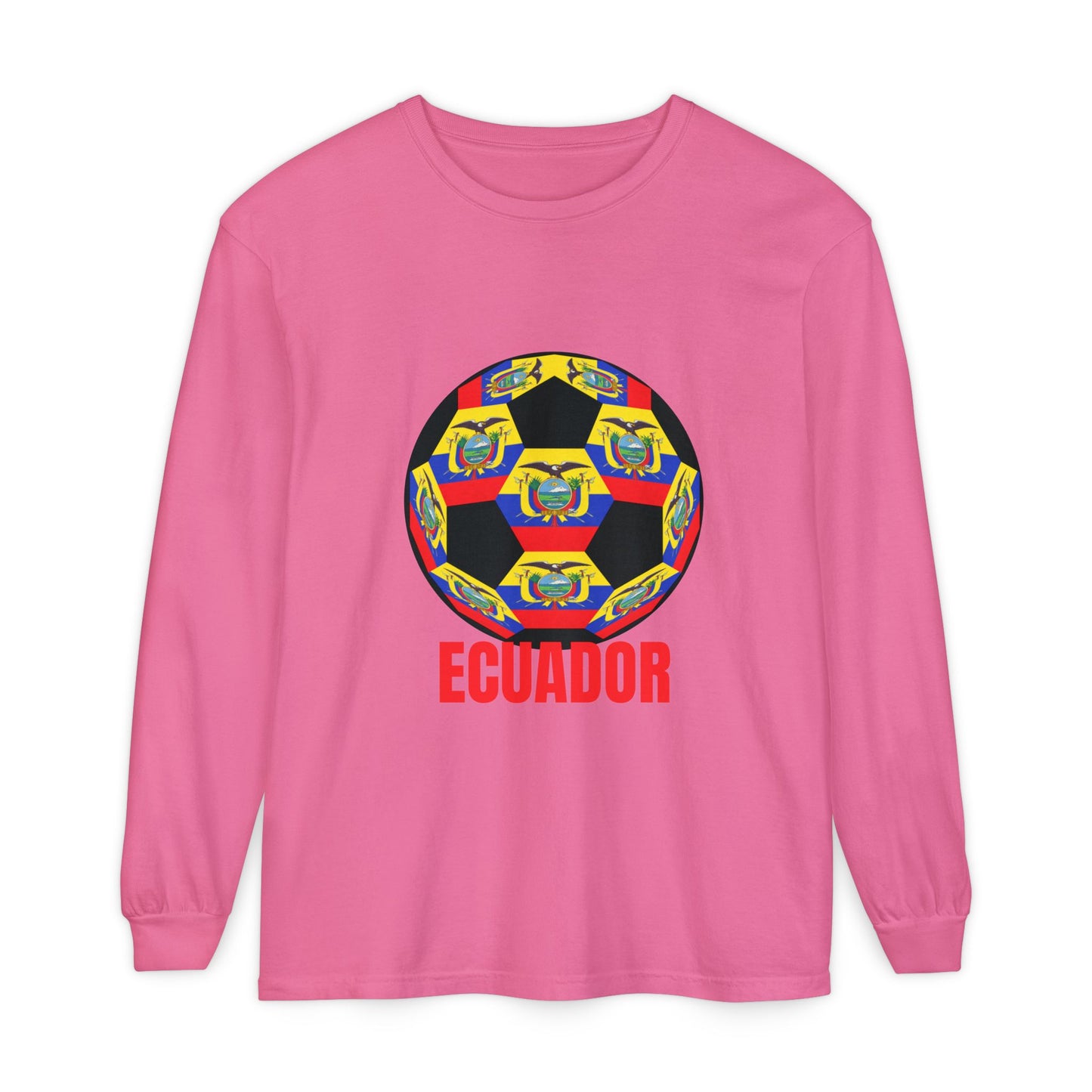 Ecuador Fan Specialty Soccer Ball Soccer Ball Long Sleeve Tee