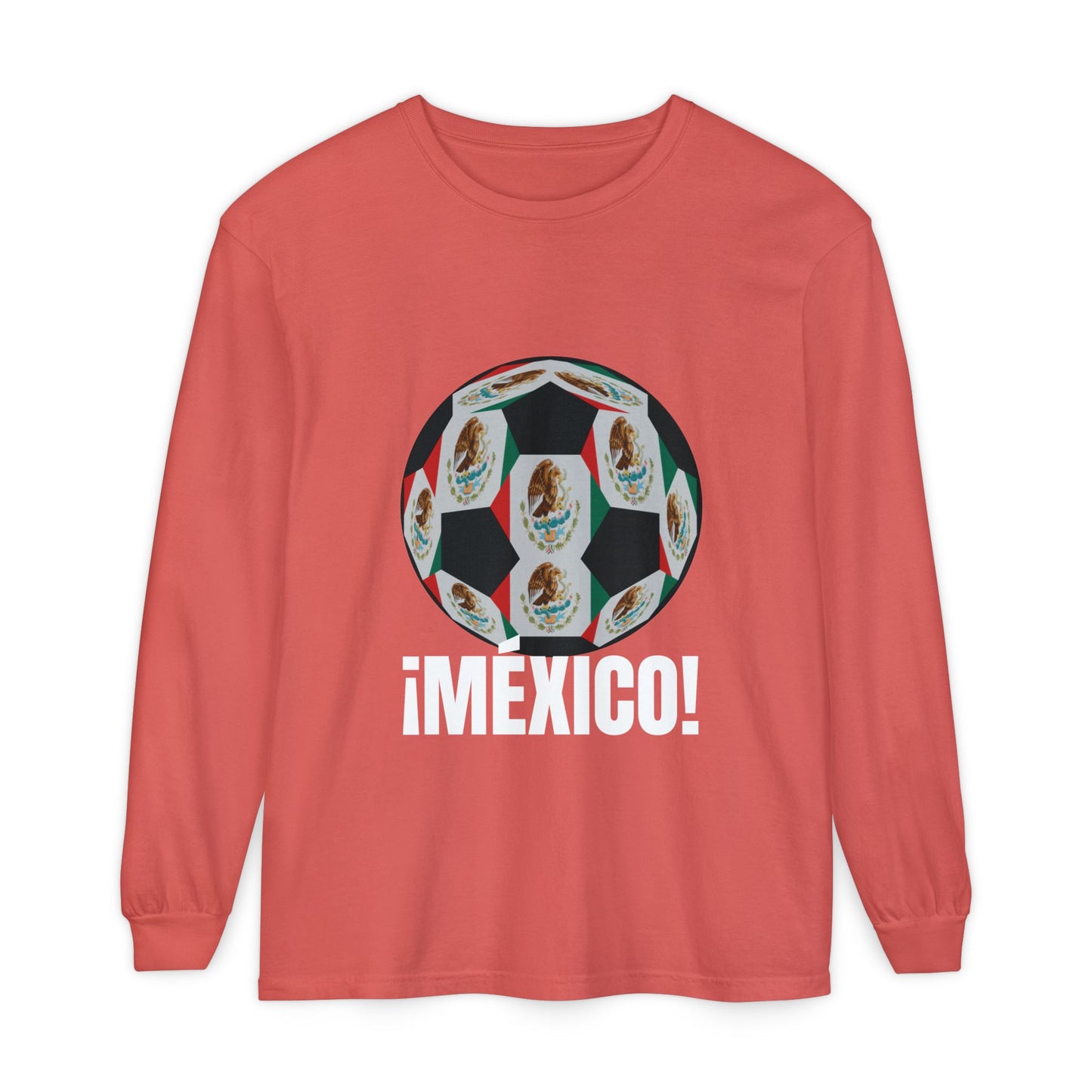 !Mexico! Fan Specialty Soccer Ball Design Long Sleeve Shirt