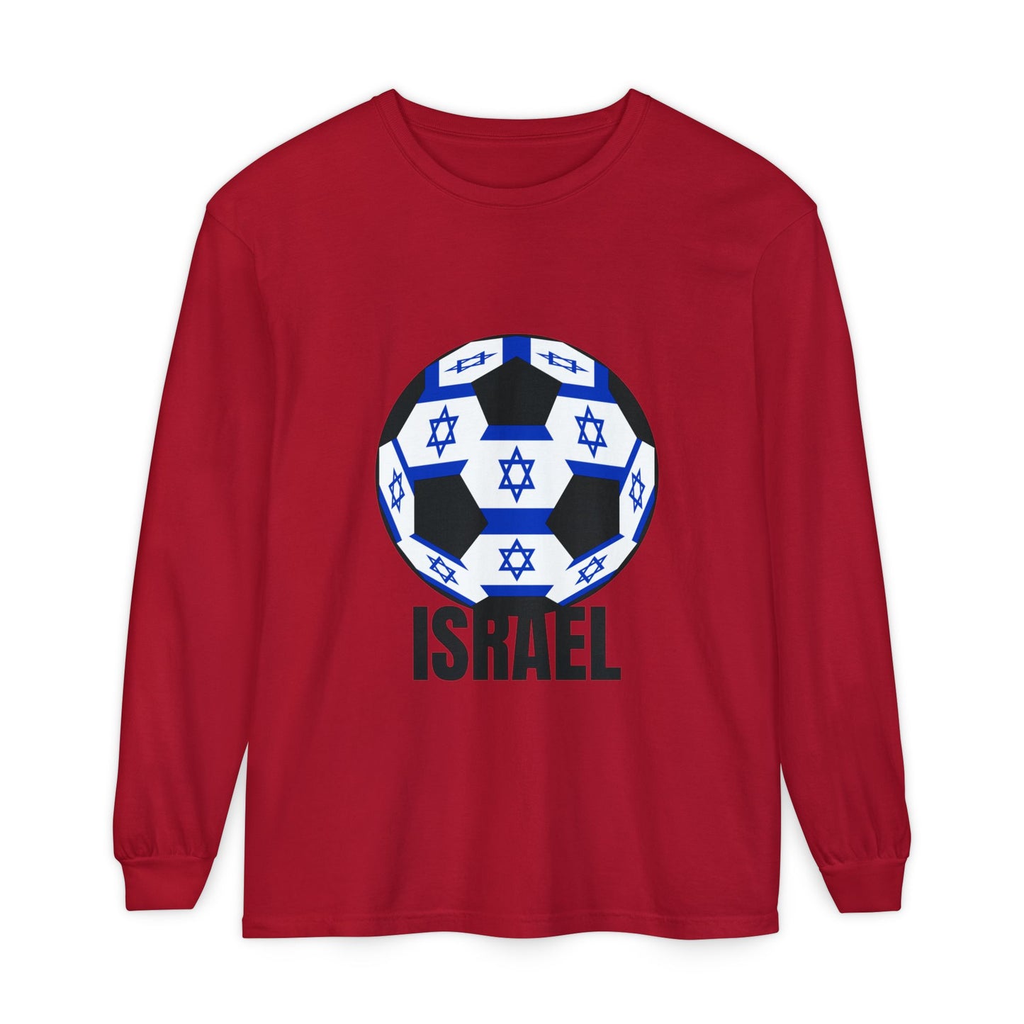 Israel Fan Specialty Soccer Ball Design Long Sleeve Tee