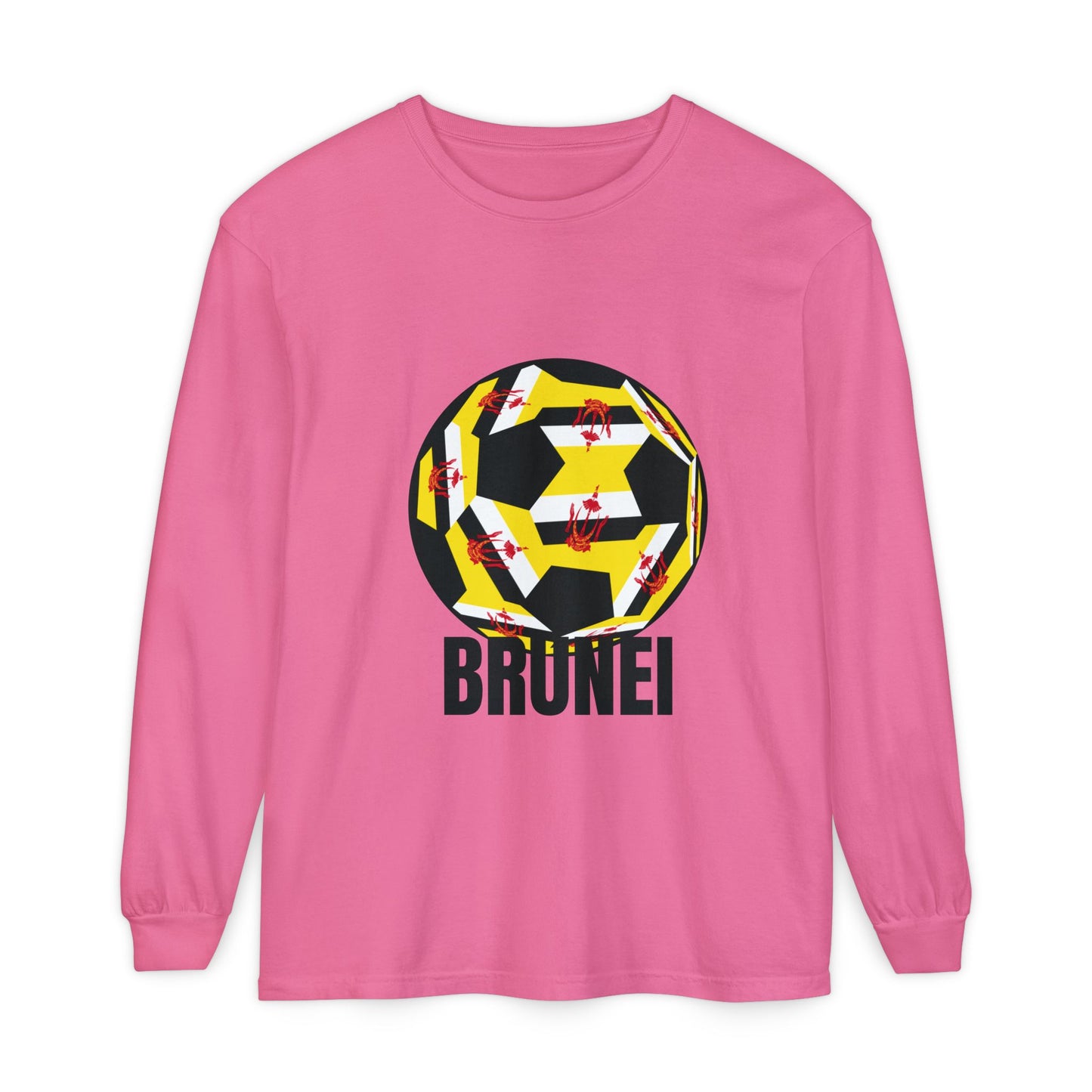 Brunei Fan Specialty Soccer Ball Design Long Sleeve Tee