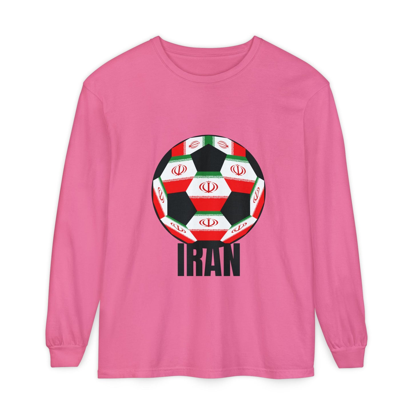 Iran Fan Specialty Soccer Ball Design Long Sleeve Shirt