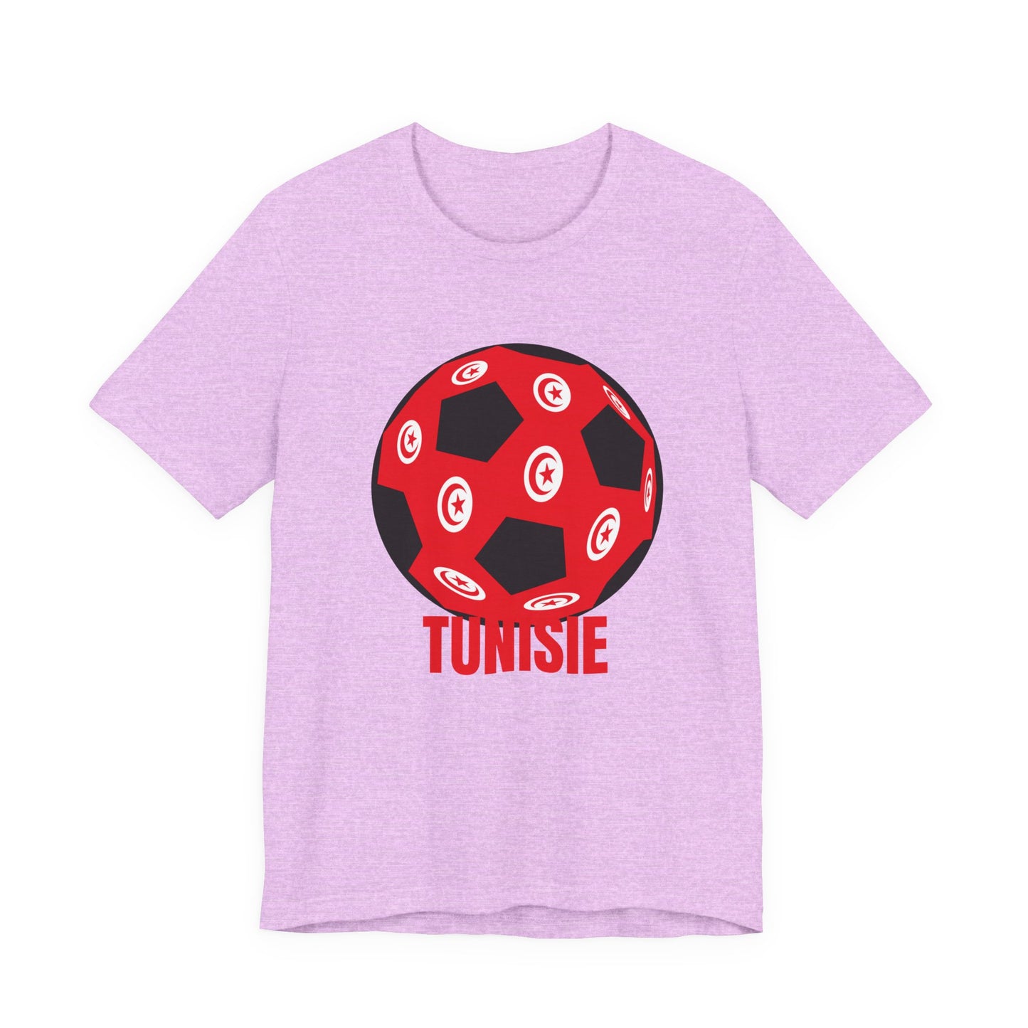 Tunisie Fan Specialty Soccer Ball Design T Shirt Tee Red Text