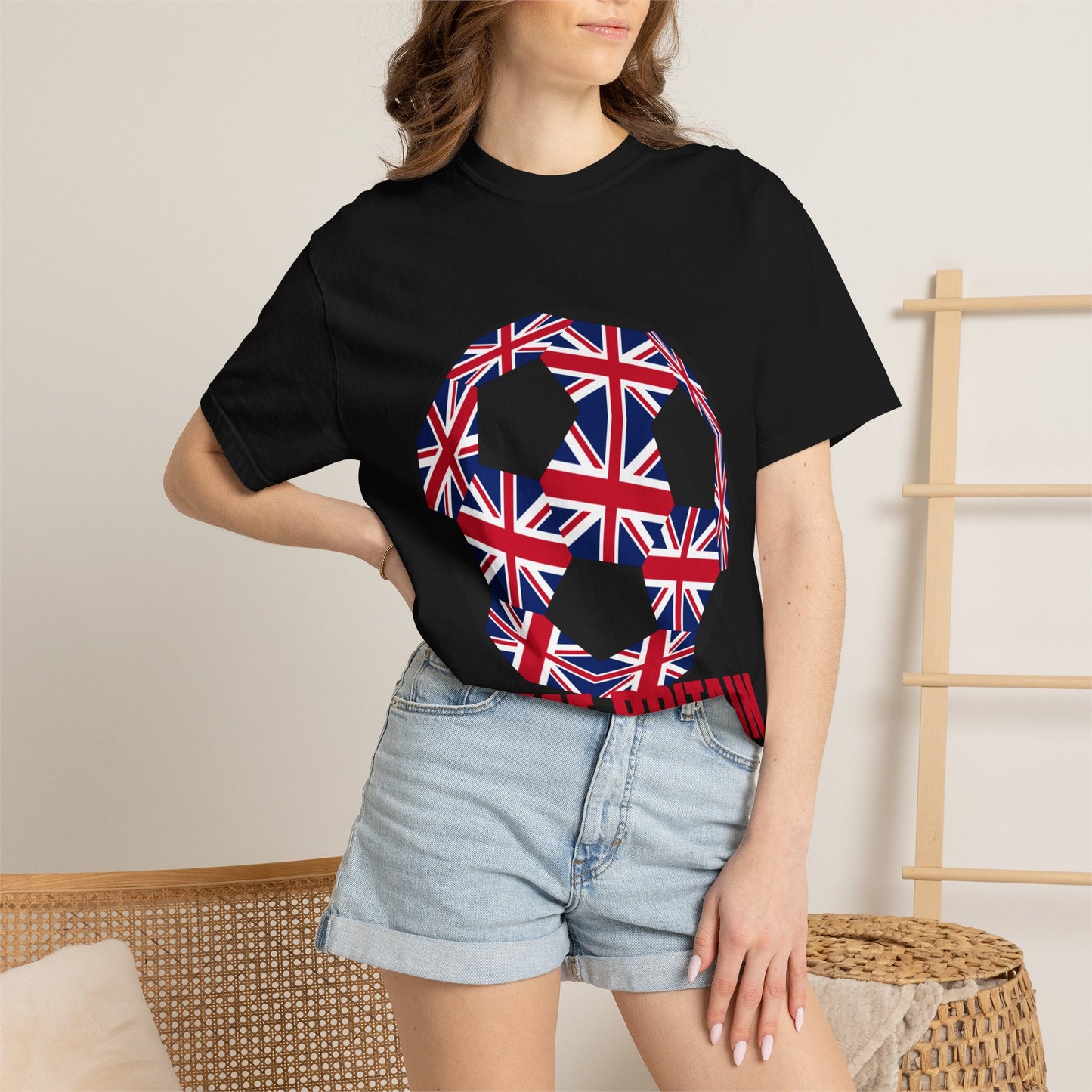 Great Britain Fan Specialty Soccer Ball Design T Shirt
