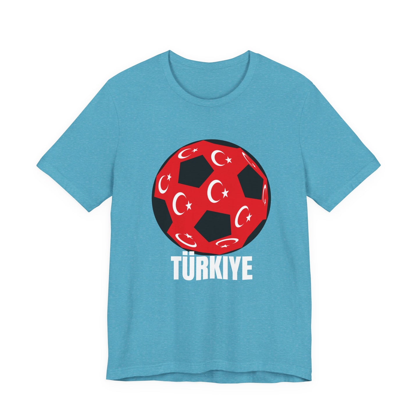 Türkiye Fan Specialty Soccer Ball Design T Shirt White Text