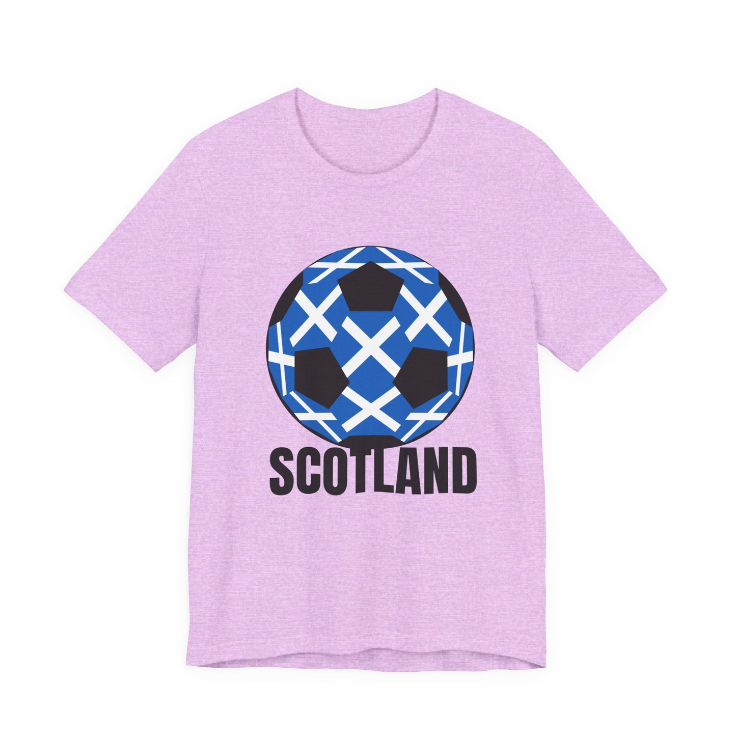 Scotland Fan Specialty Soccer Ball Design T Shirt Black Text