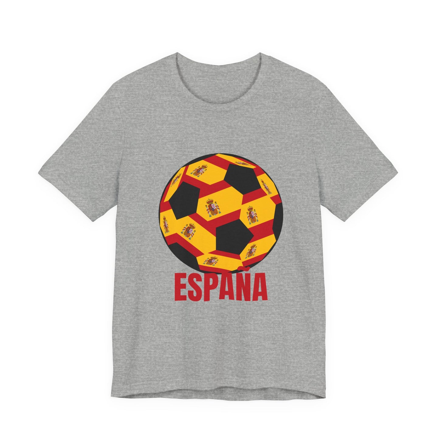 España Soccer Ball Design T-Shirt Red Text