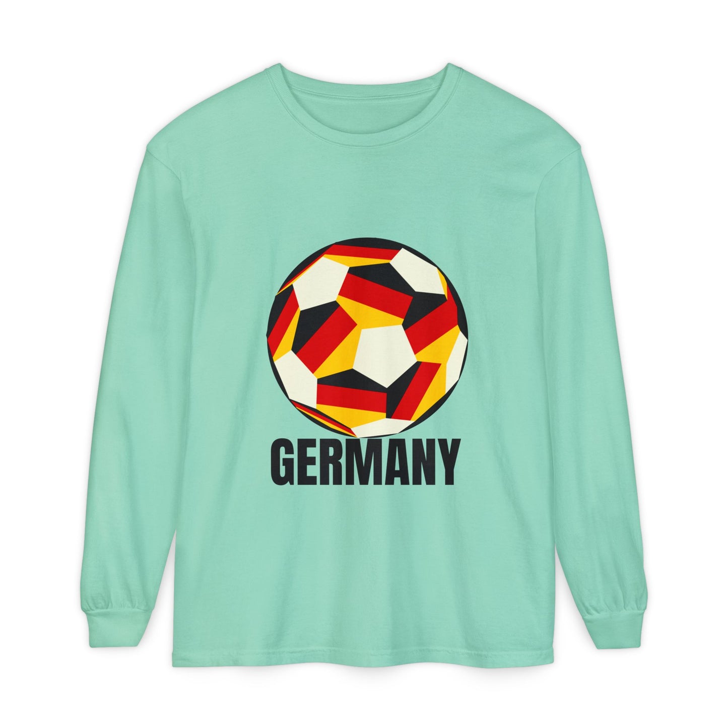 Germany Fan Specialty Soccer Ball Design Long Sleeve Tee