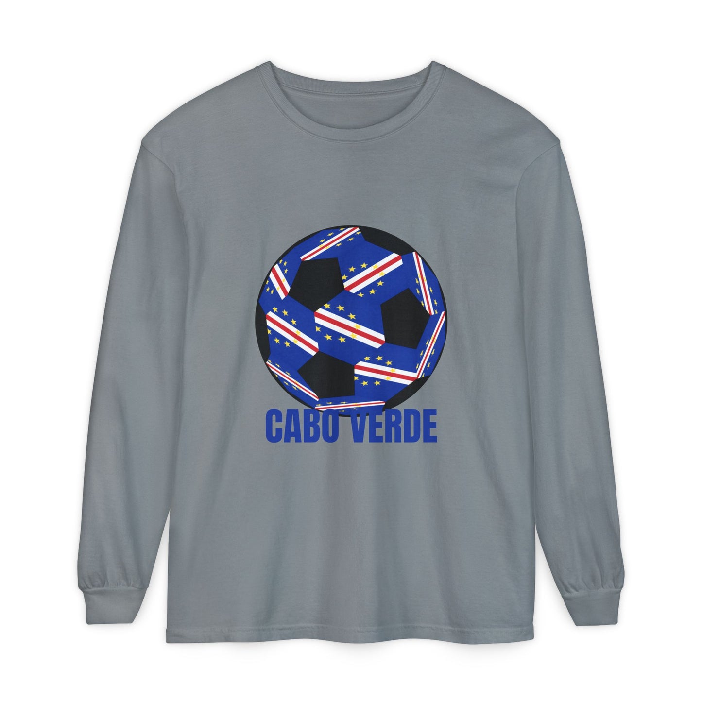 Cabo Verde Fan Specialty Soccer Ball Design Ball Long Sleeve Tee