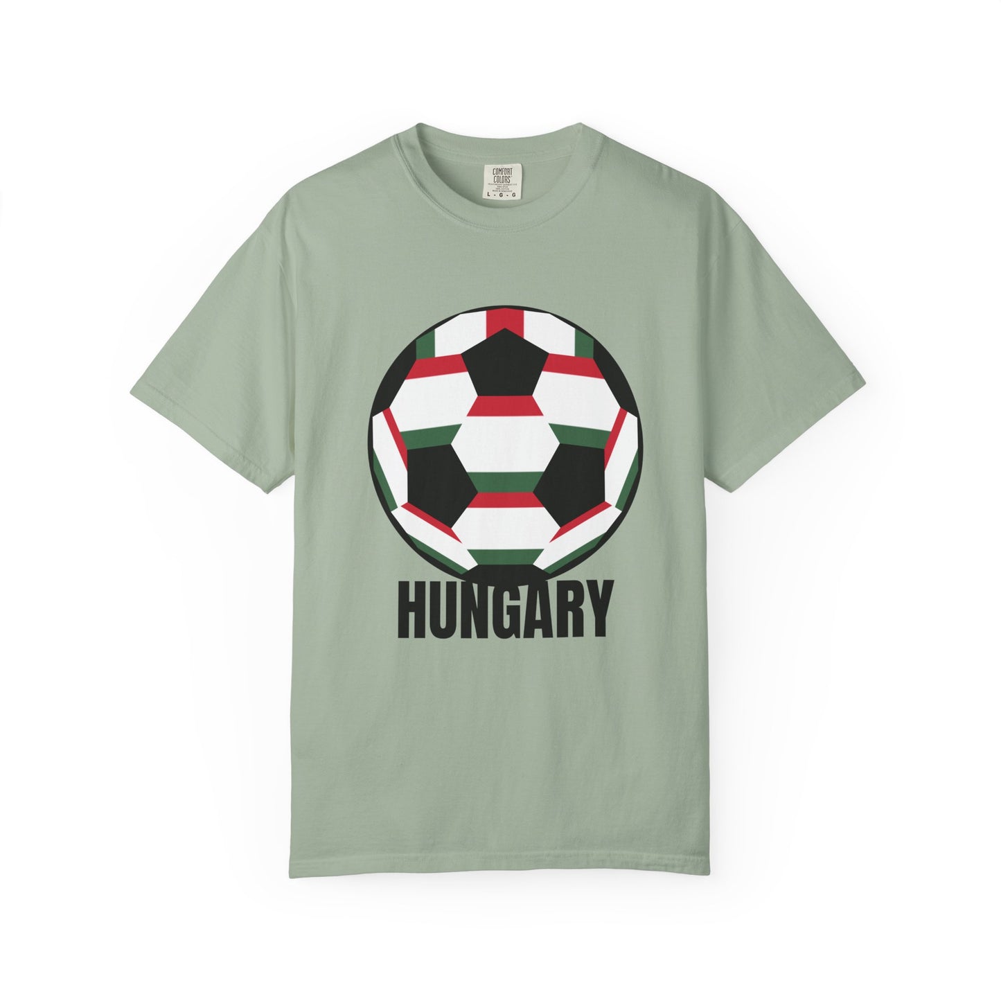 Hungary Fan Specialty Soccer Ball Design T Shirt Black Print