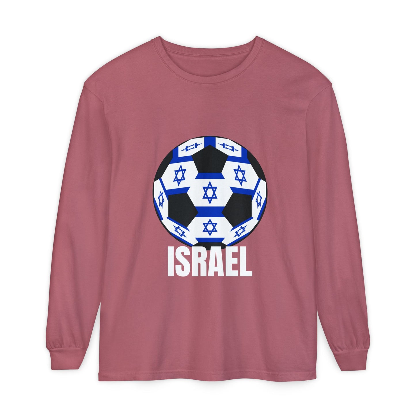 Israel Fan Specialty Soccer Ball Design Long Sleeve Tee