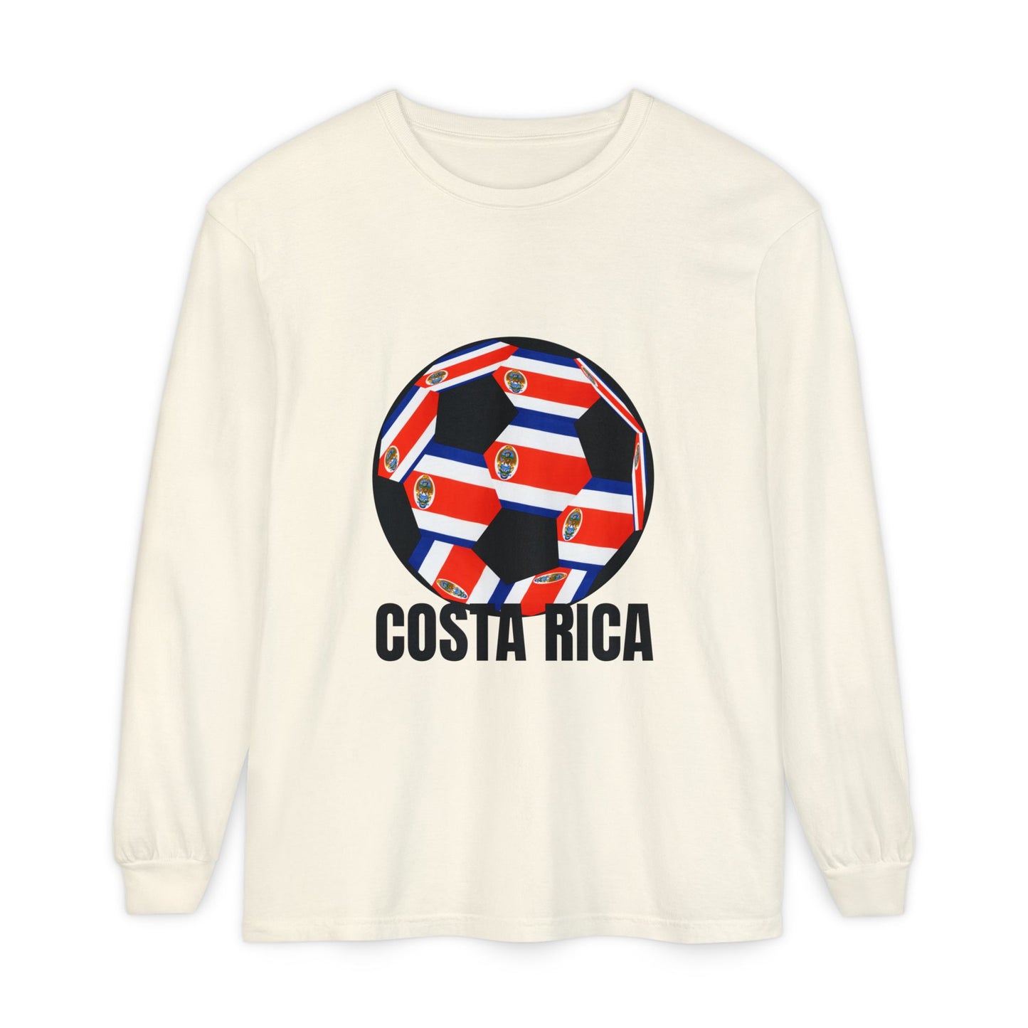 Costa Rica Fan Specialty Soccer Ball Long Sleeve Tee