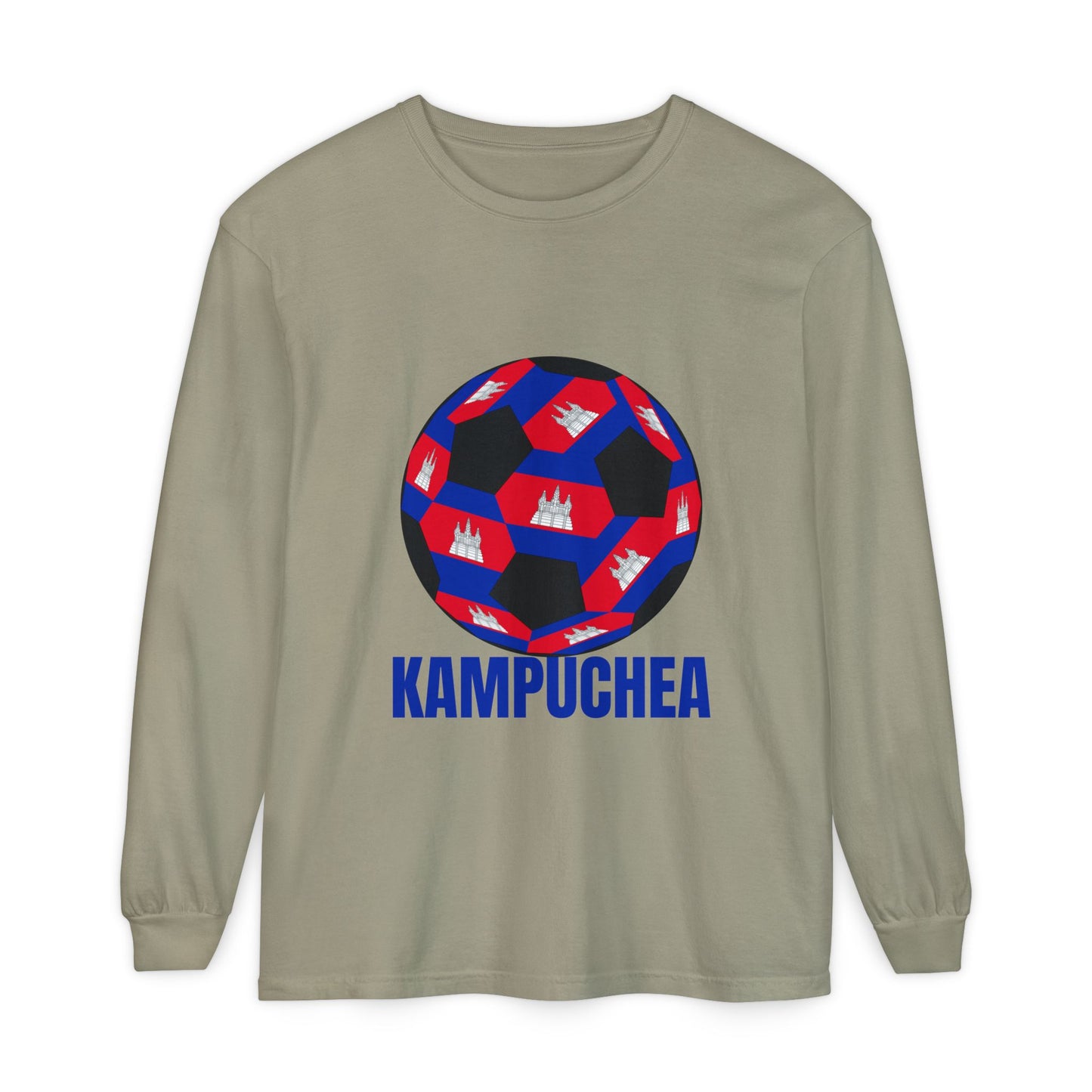 Kampuchea Fan Specialty Soccer Ball Design  Long Sleeve Tee