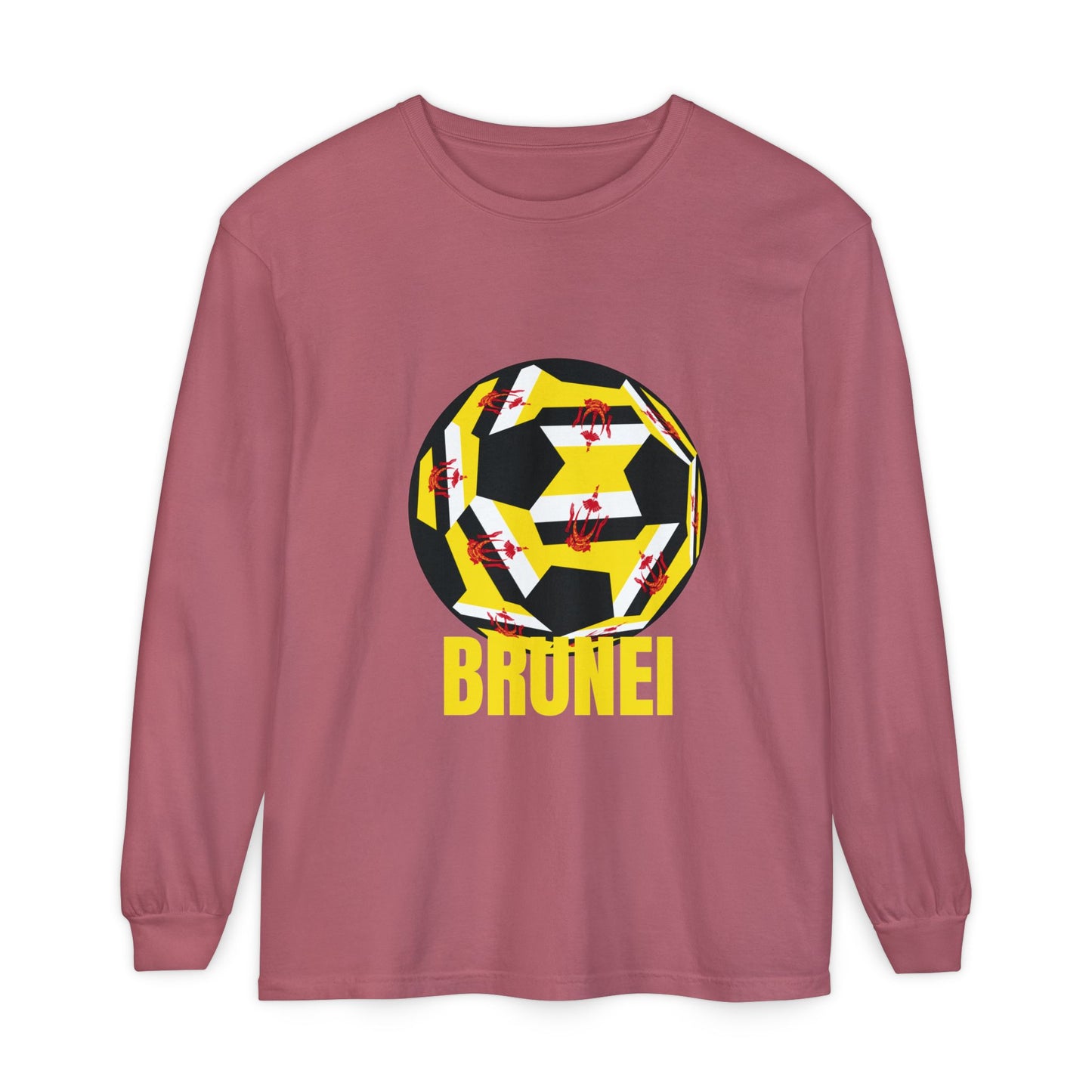 Brunei Fan Specialty Soccer Ball Design  Long Sleeve Tee