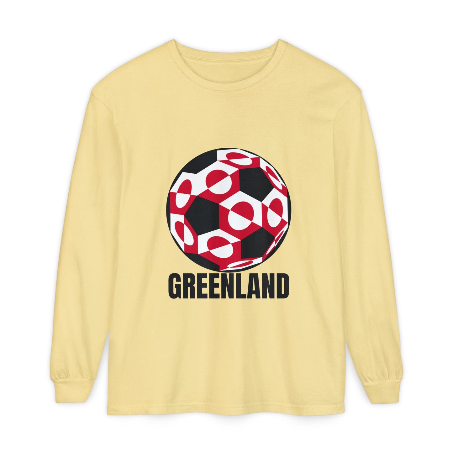 Greenland Fan Specialty Soccer Ball Design Long Sleeve Tee