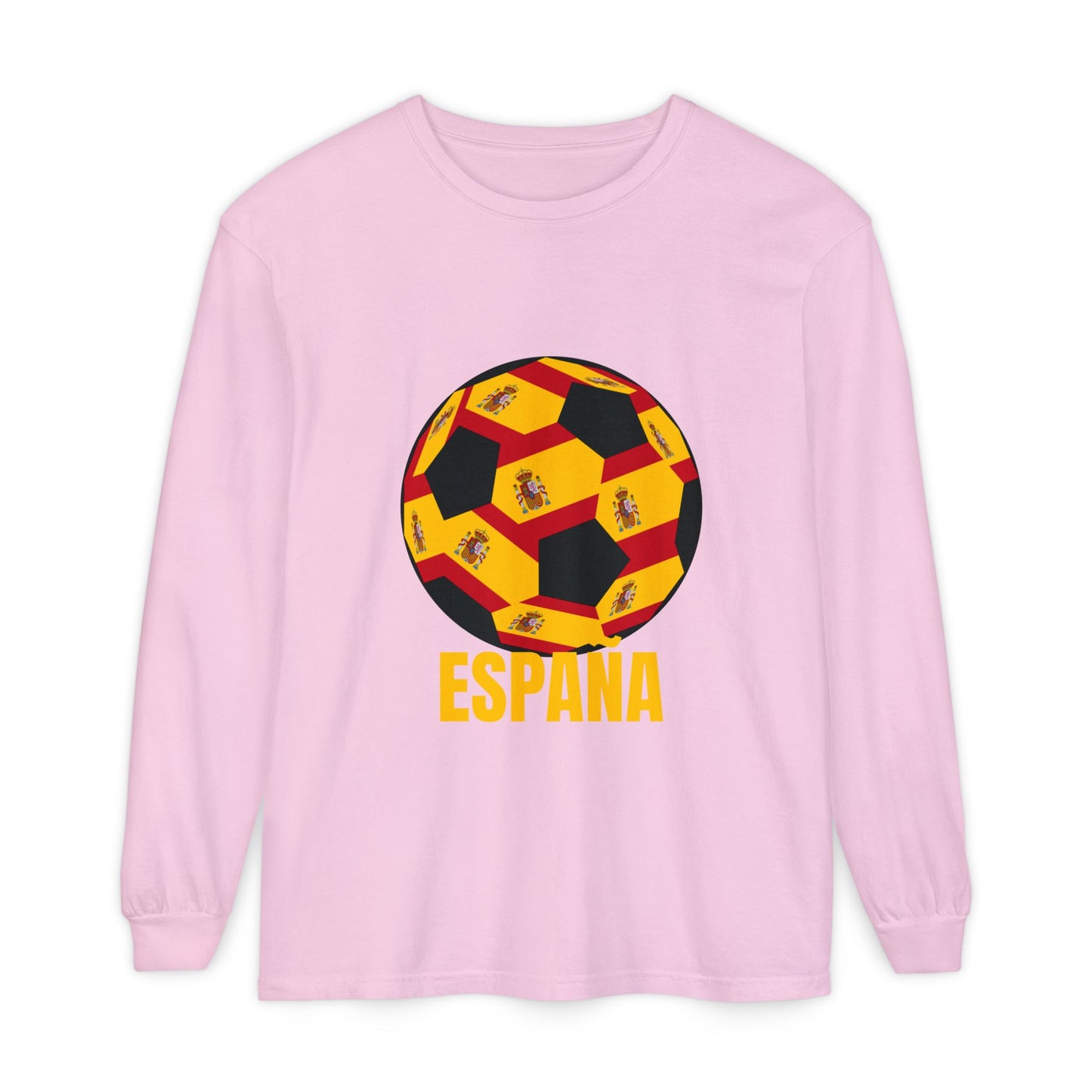 España Soccer Ball Long Sleeve Tee  Gold Text