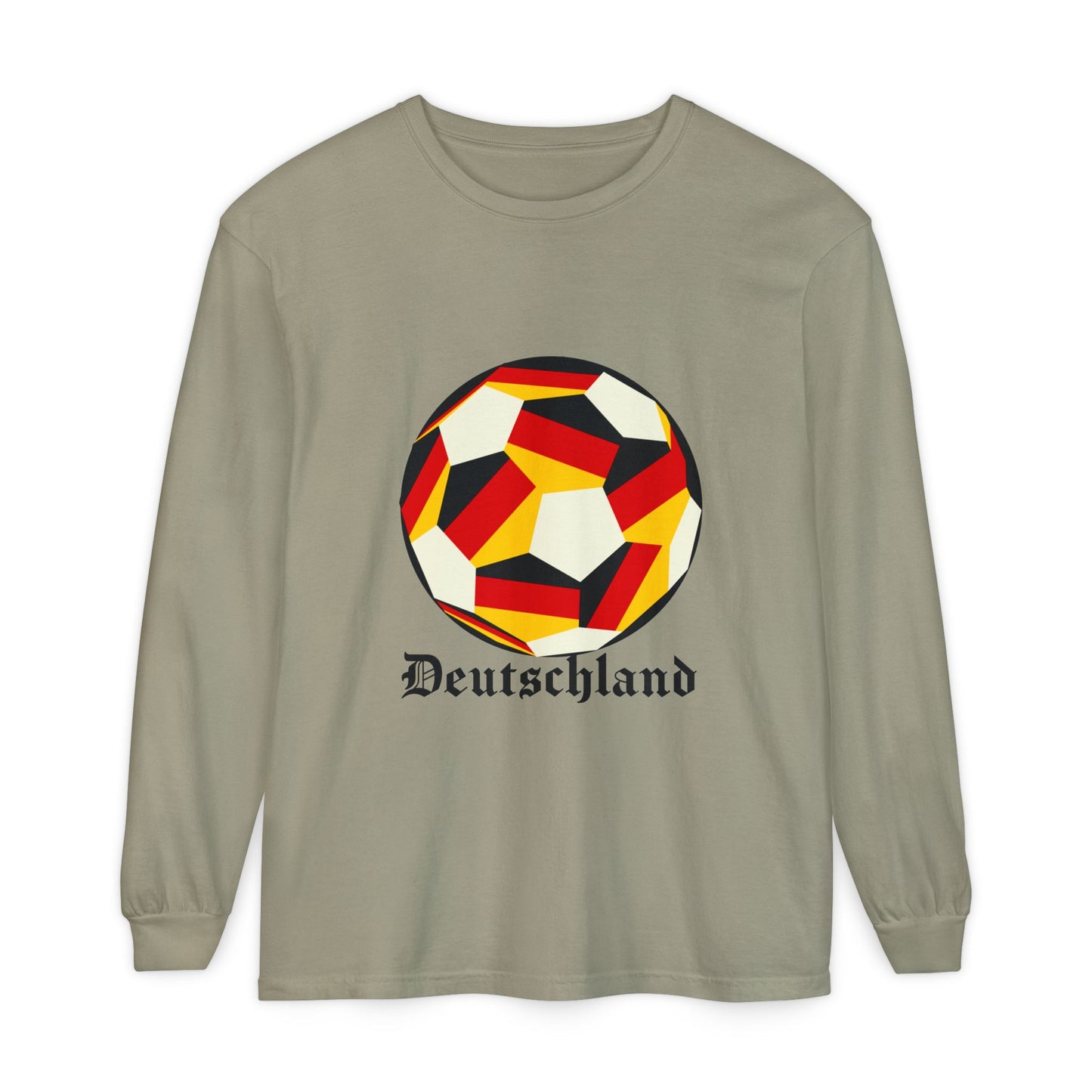 Germany Fan Specialty Soccer Ball Design Long Sleeve Tee