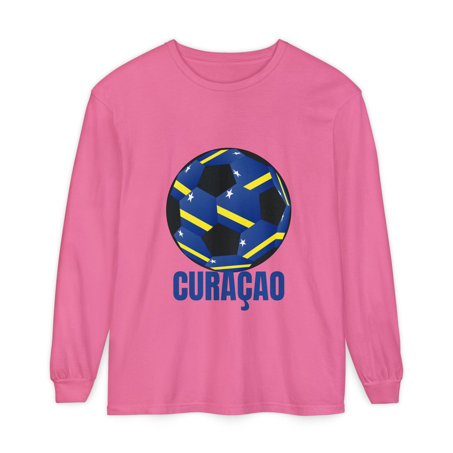 Curacao Fan Specialty Soccer Ball Design Long Sleeve Shirt