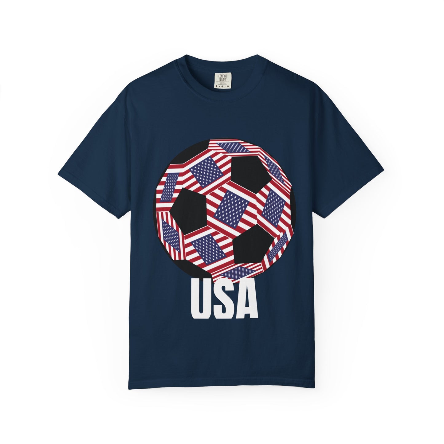Patriotic USA Fan Specialty Soccer Ball Design T Shirt