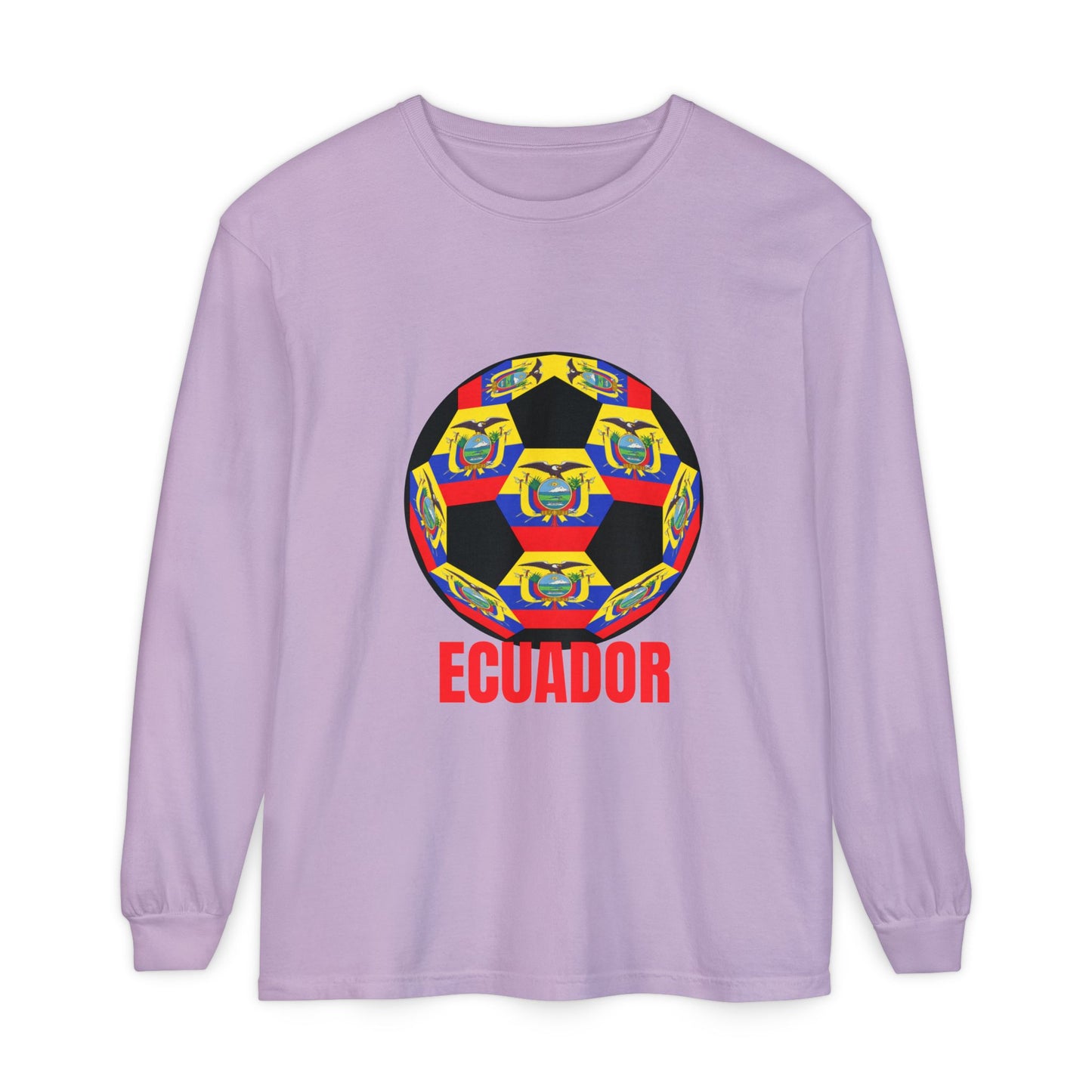Ecuador Fan Specialty Soccer Ball Soccer Ball Long Sleeve Tee