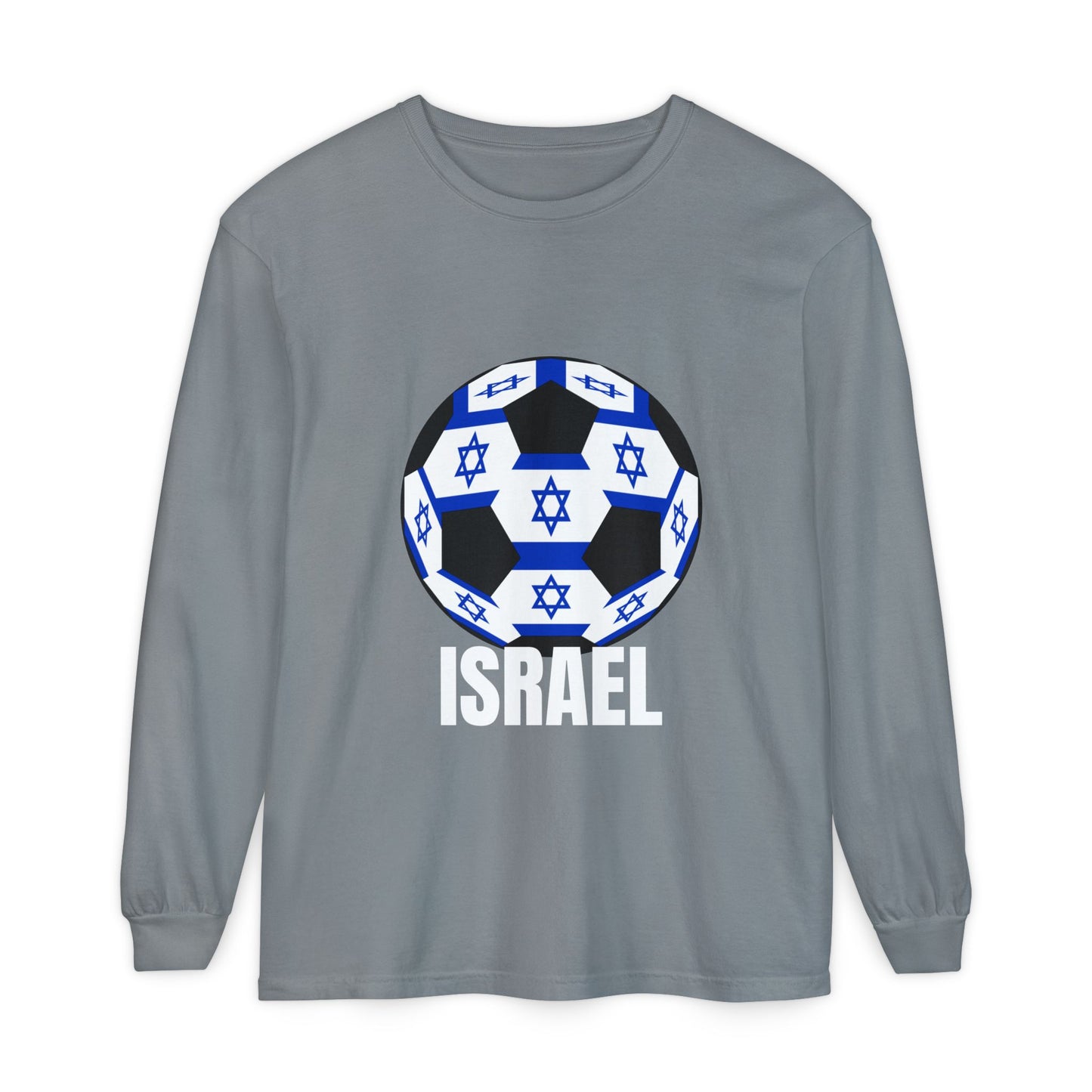 Israel Fan Specialty Soccer Ball Design Long Sleeve Tee