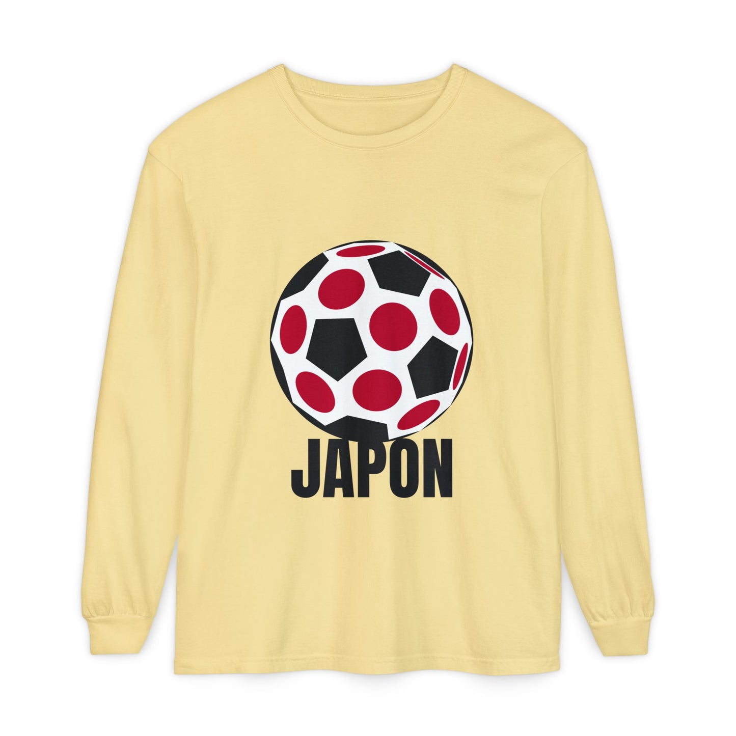 Japon Fan Specialty Soccer Ball Design Long Sleeve Tee