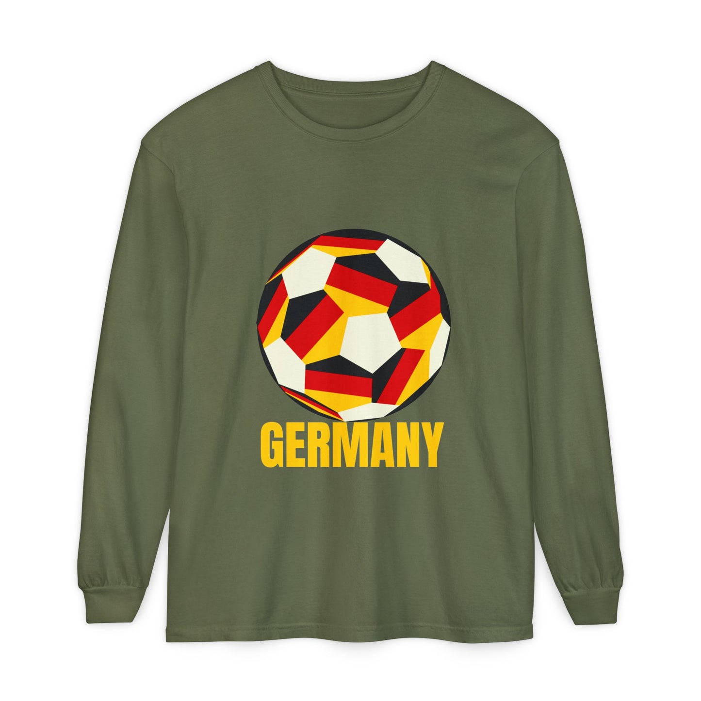 Germany Fan Specialty Soccer Ball Design Long Sleeve Shirt