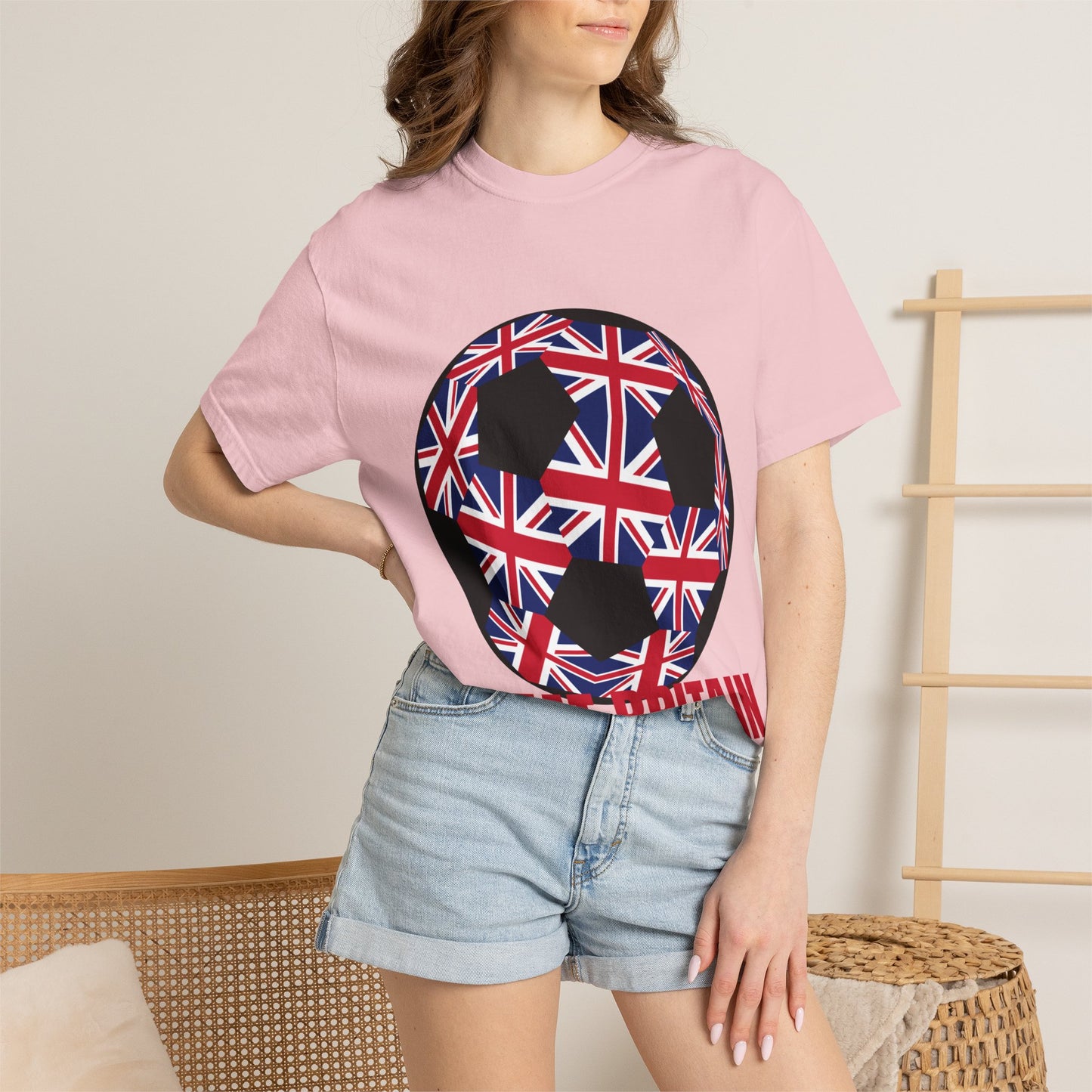 Great Britain Fan Specialty Soccer Ball Design T Shirt